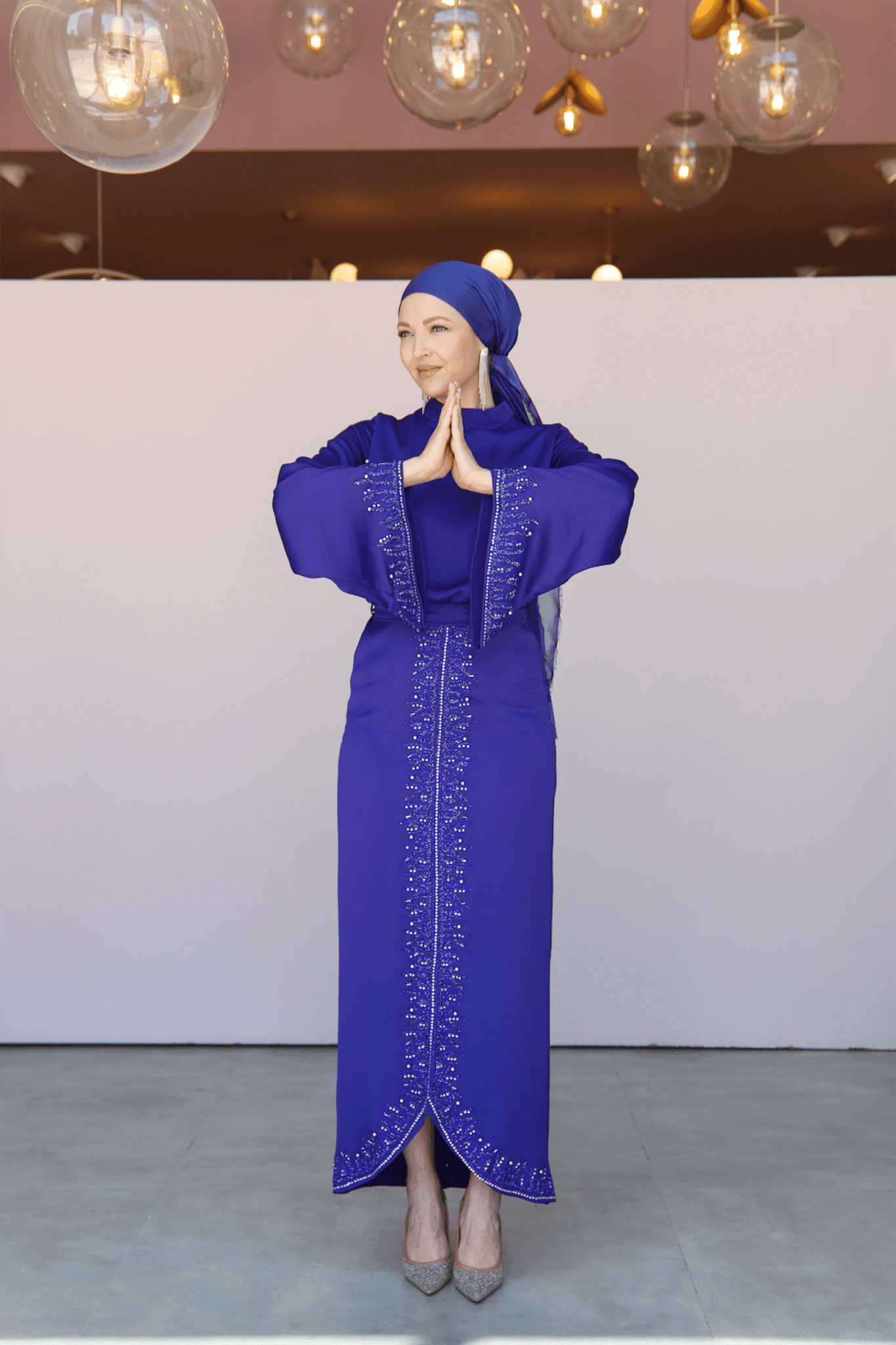 Thai Hijab Evening Dress - Blue