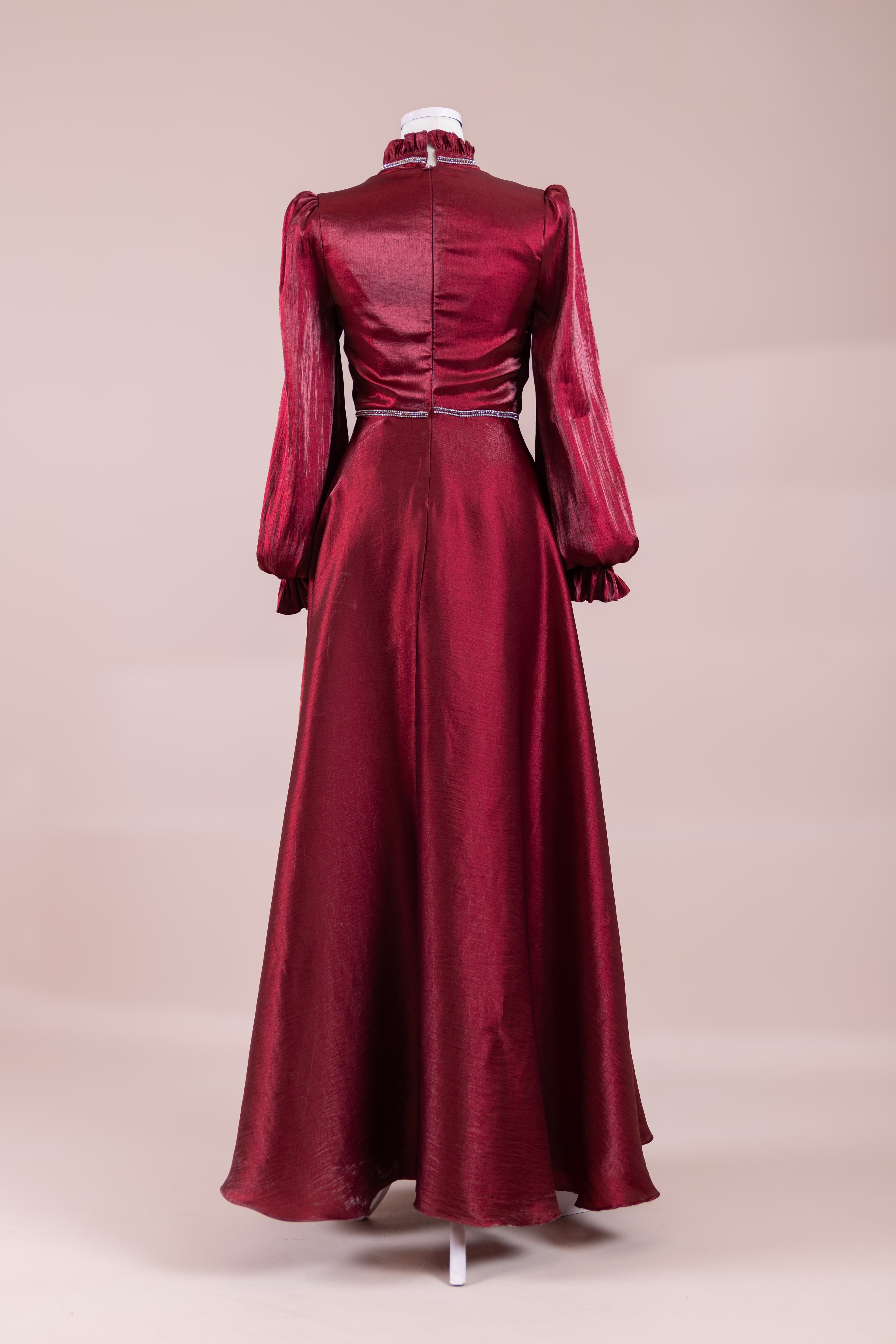 Sima Tesettür Abiye - BORDO