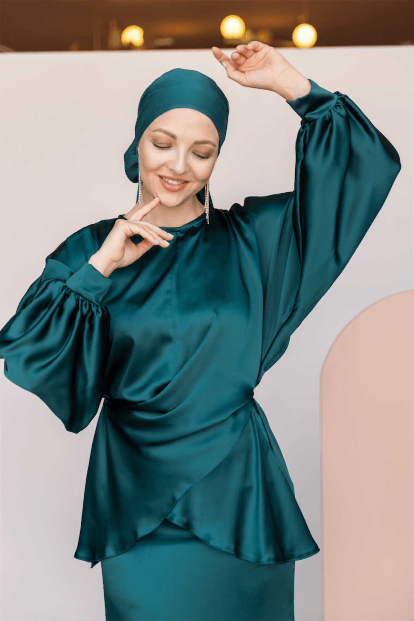 Felicita Hijab Evening Dress - Emerald Green