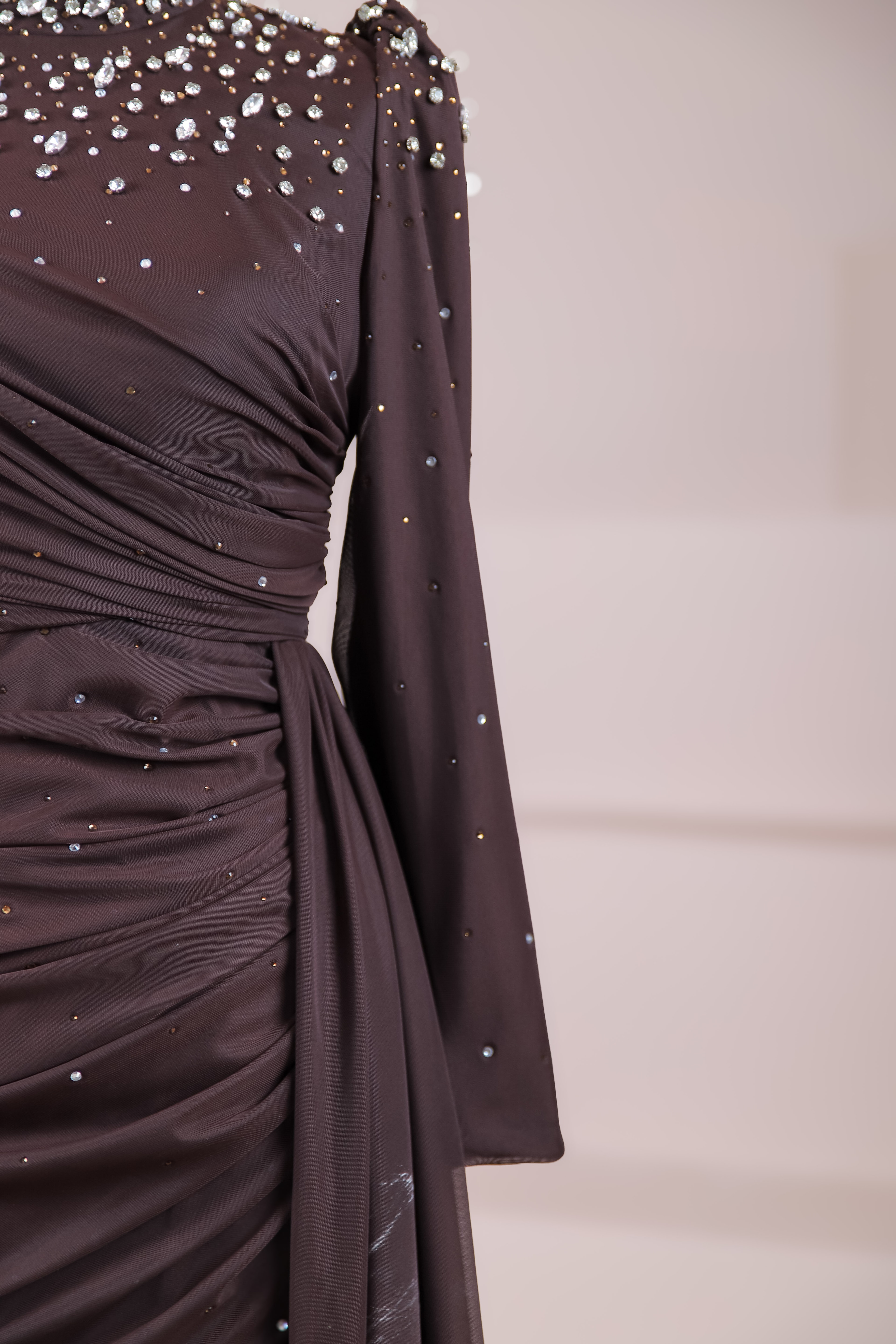 Aris Tesettür Abiye - Brown