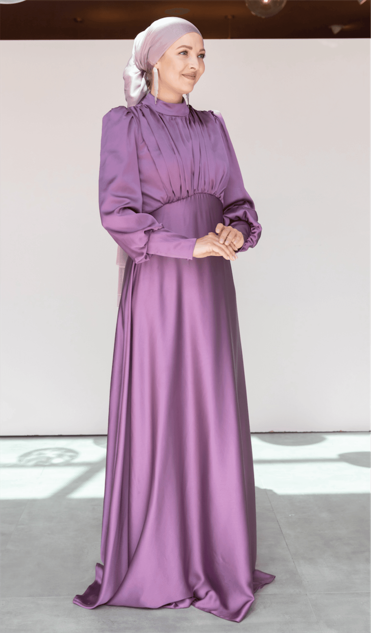 Dilay Hijab Evening Dress - Lilac