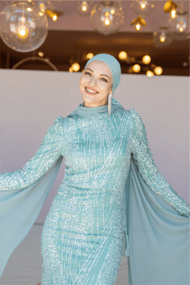 Ambra Hijab Evening Dress - Mint