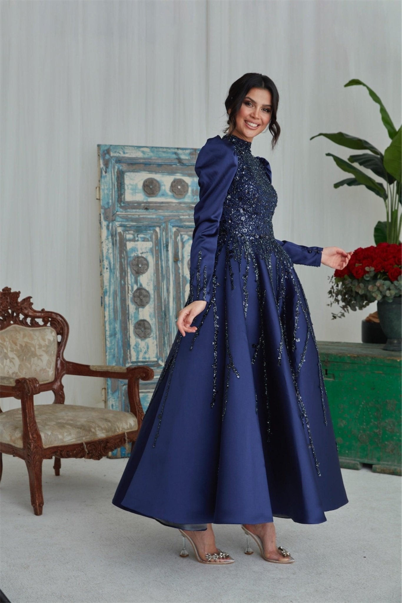 Nadia Hijab Abendkleid – Rot