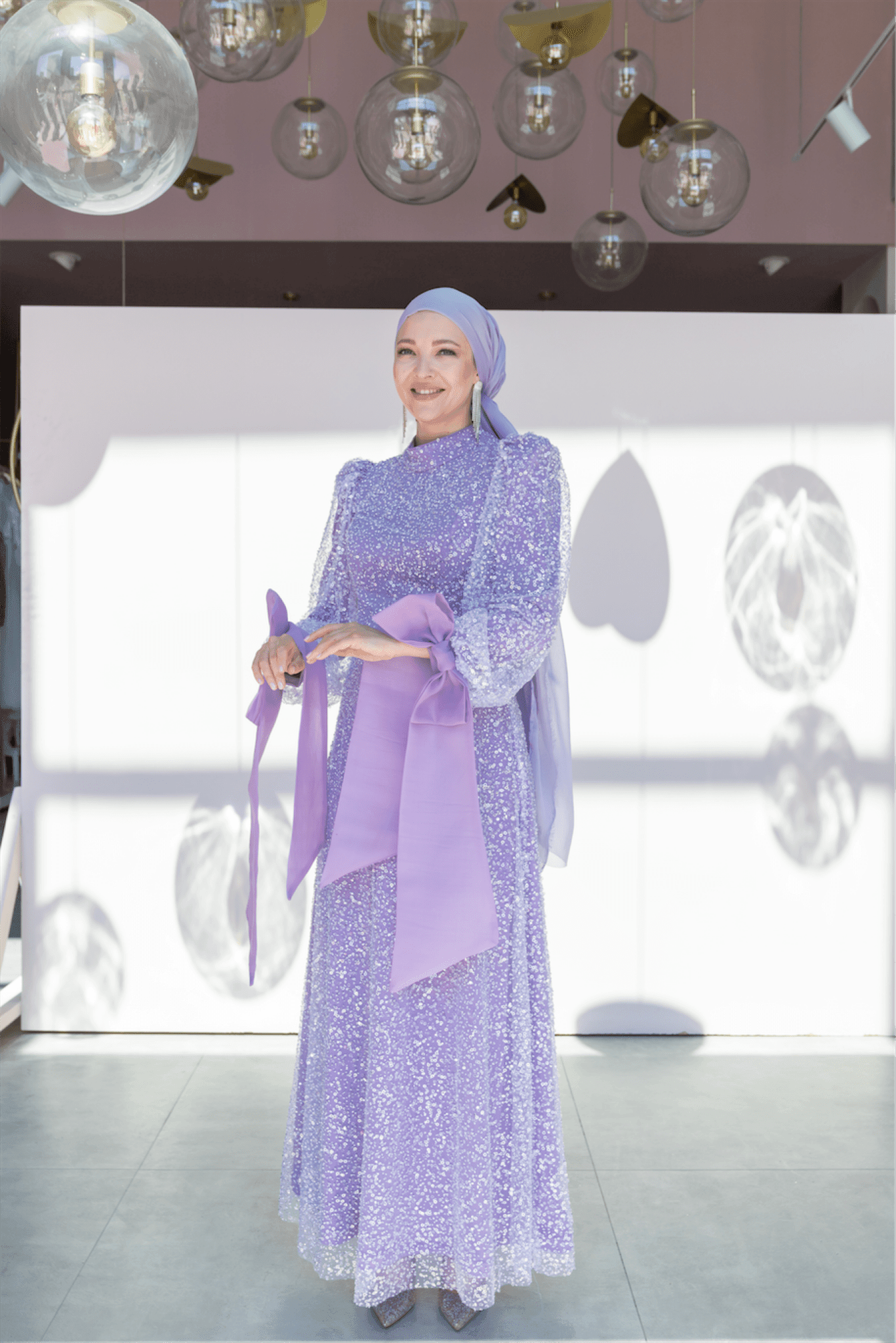 Melena Hijab Evening Dress - Lilac