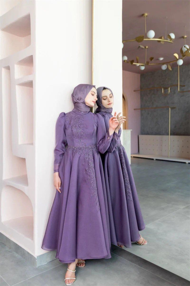 Mimoza Hijab Evening Dress - Lilac