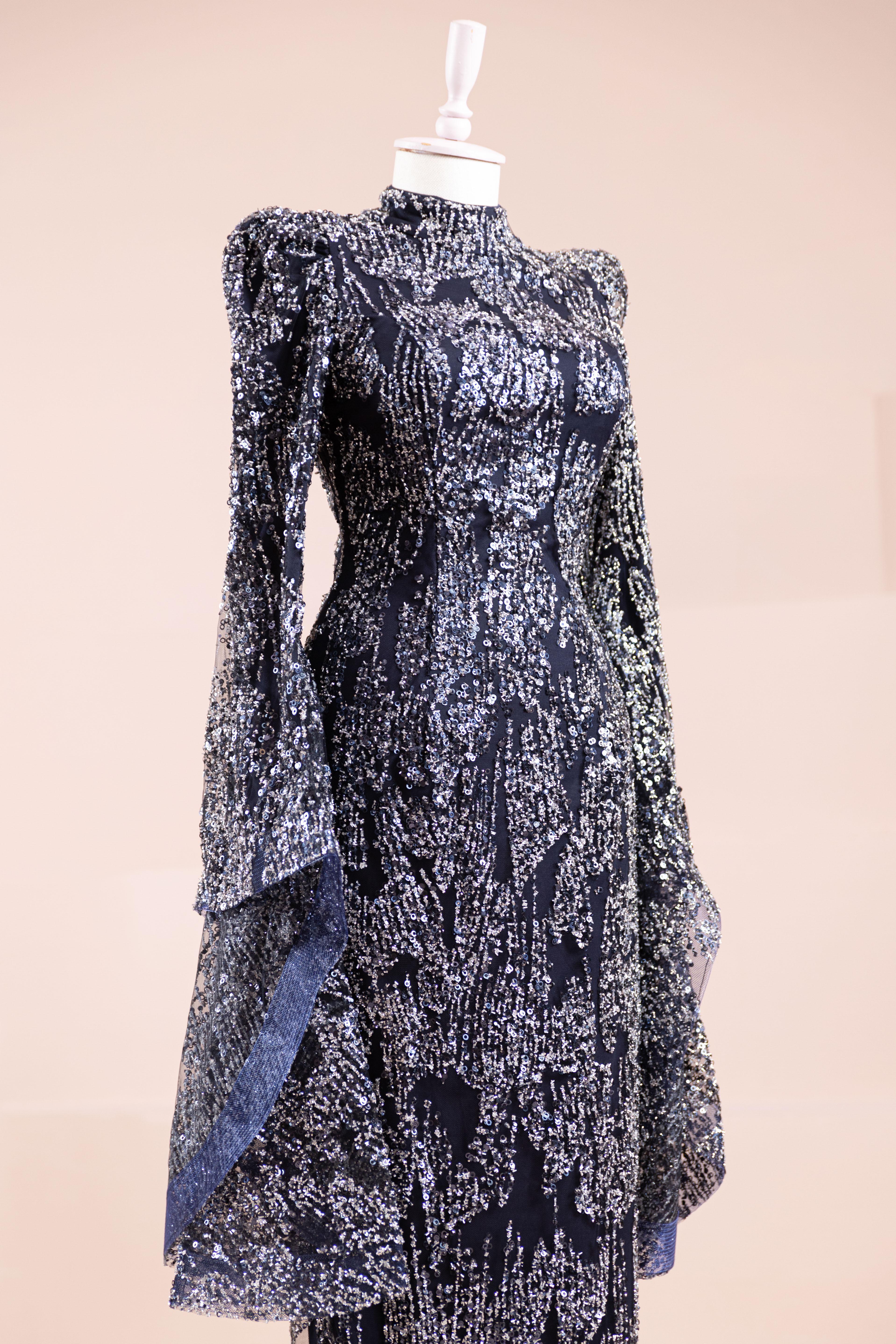 Nouria Tesettür Abiye - Navy Blue