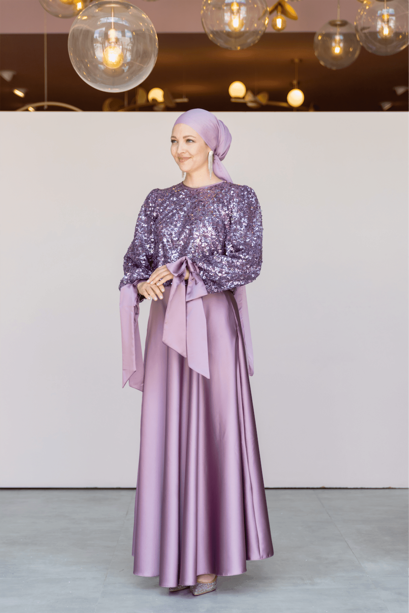 Ferce Hijab Evening Dress - Lilac