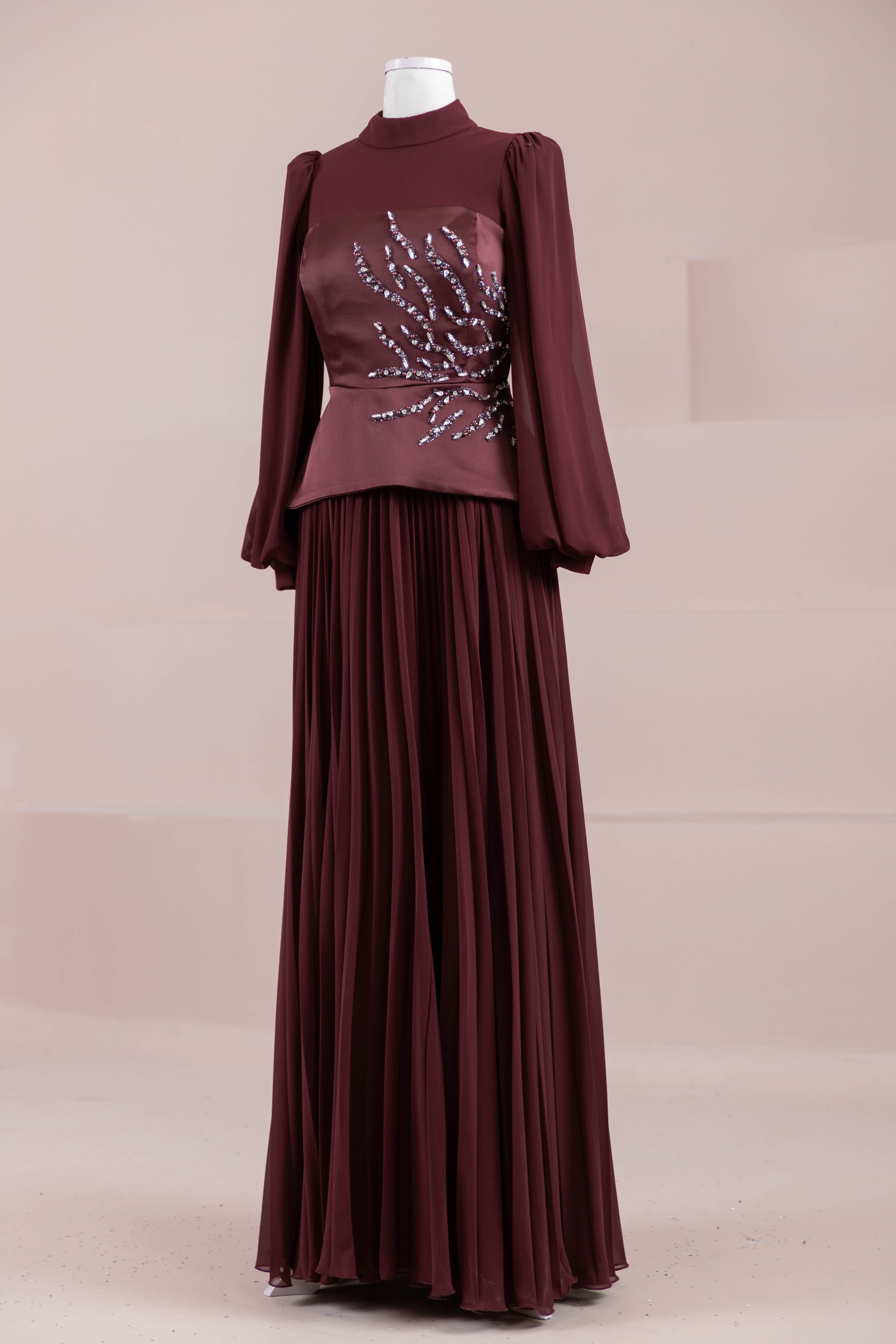 Eyla Tesettür Abiye - bery burgundy