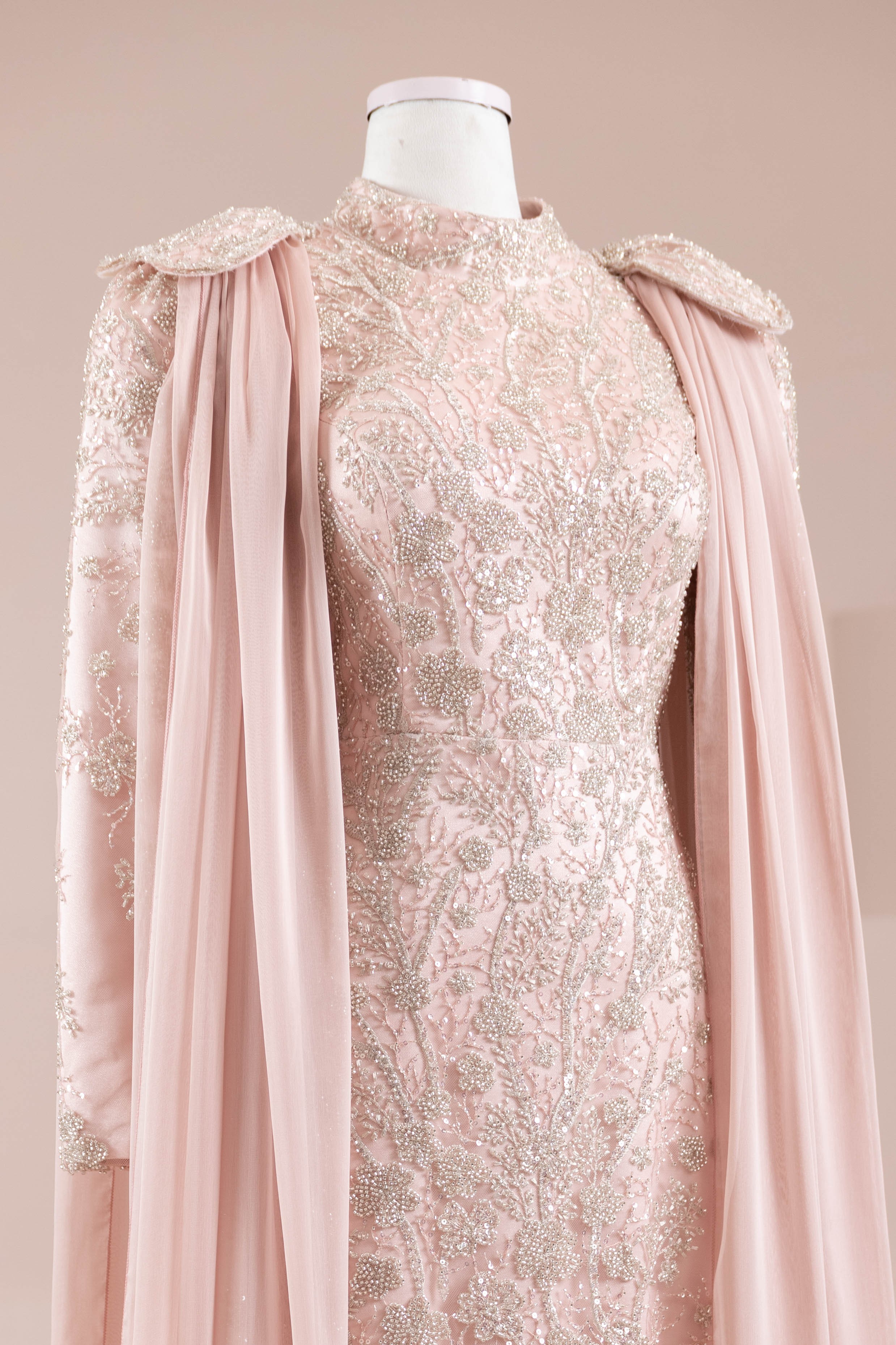Glam Tesettür Abiye - Powder Pink