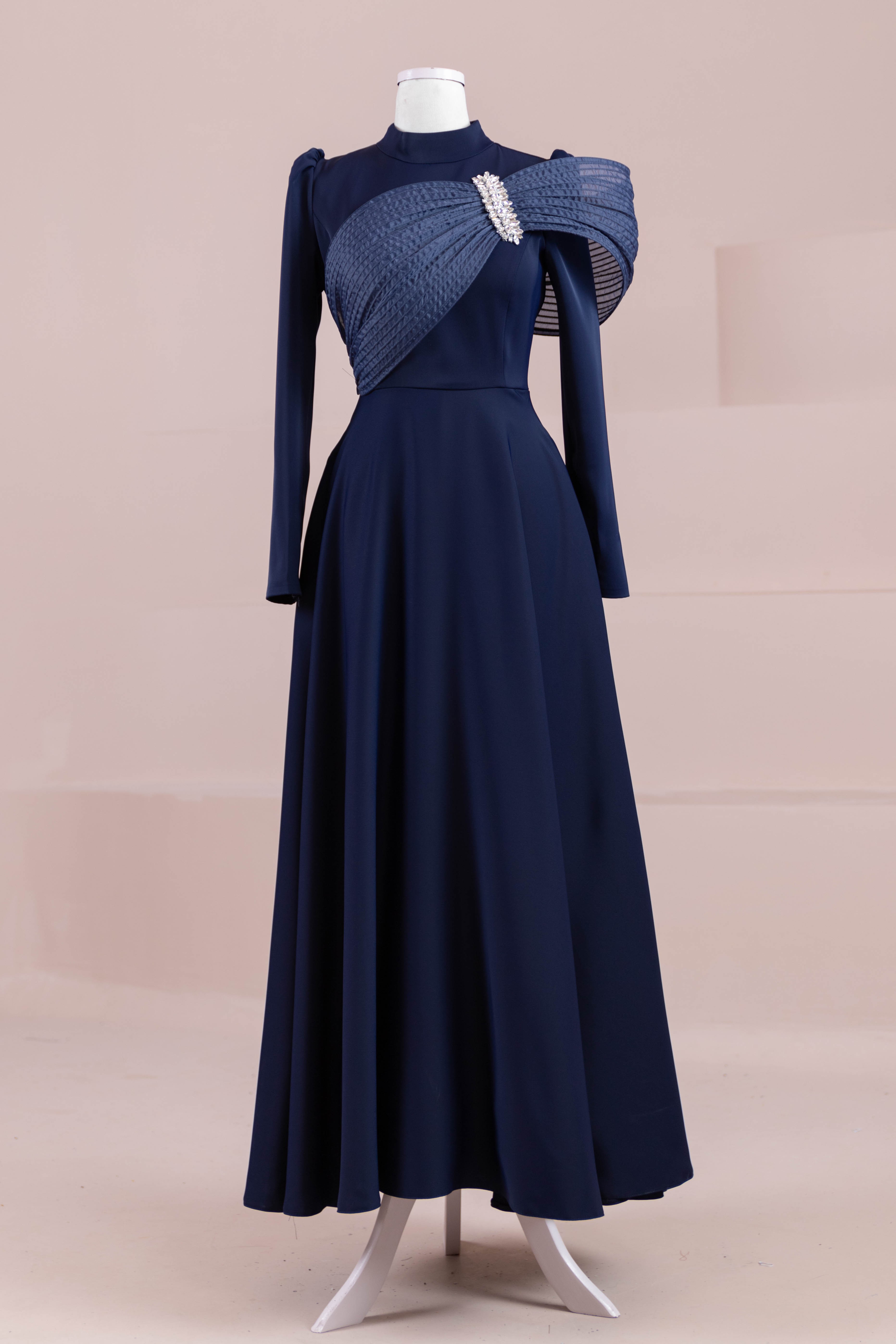Sinetra Tesettür Abiye - Navy Blue