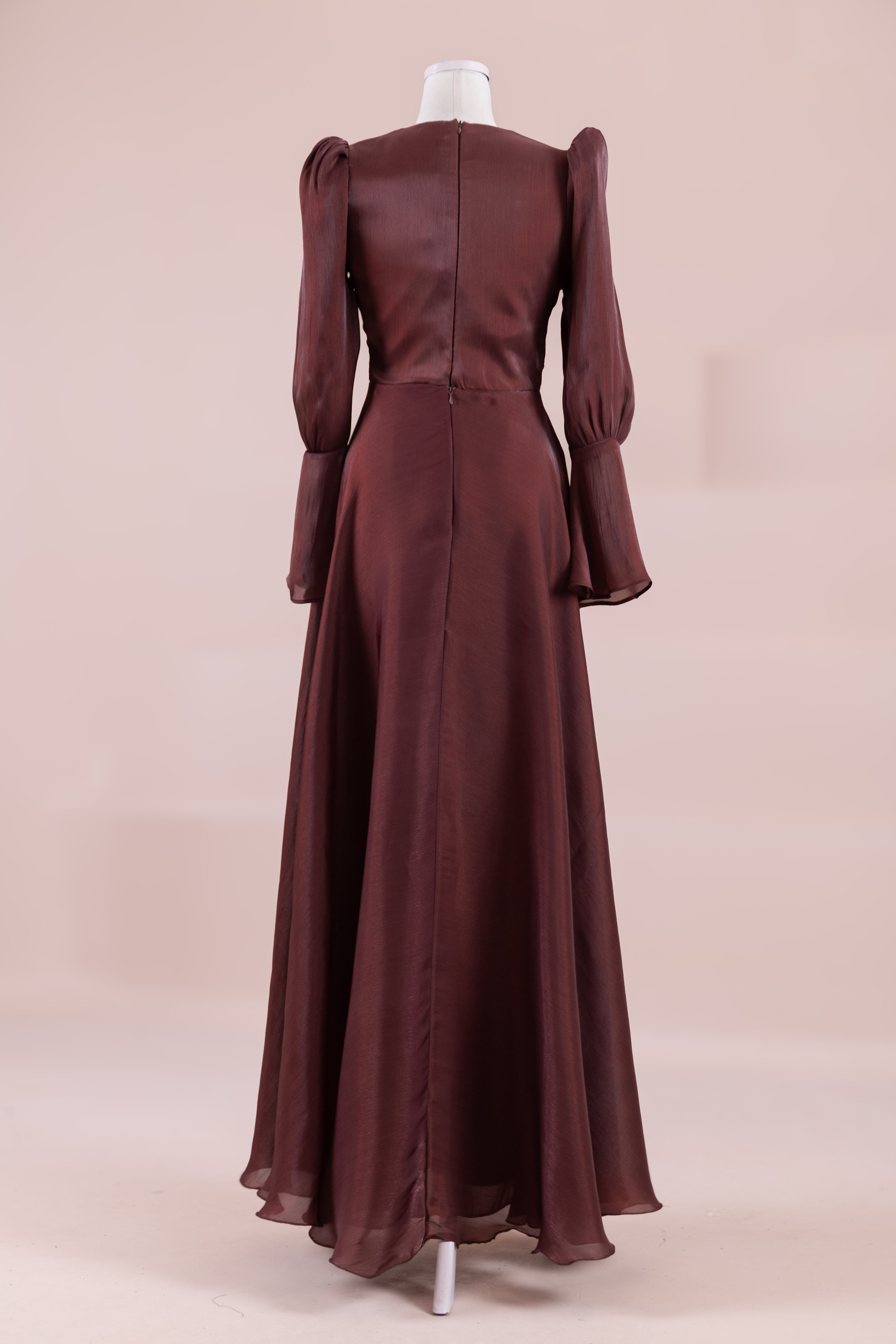 Glamour Tesettür Abiye - bery burgundy