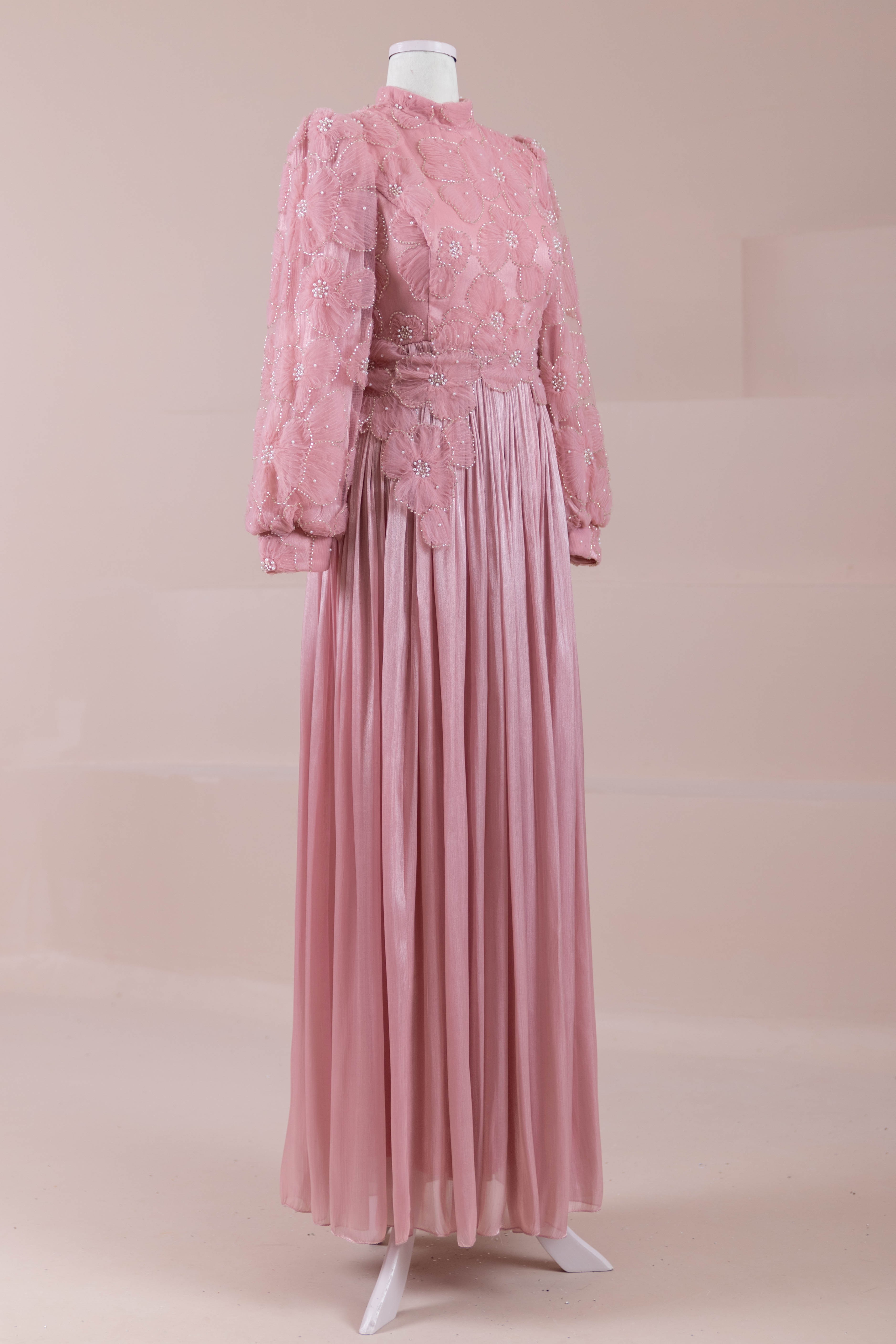 Alora Tesettür Abiye - PEMBE