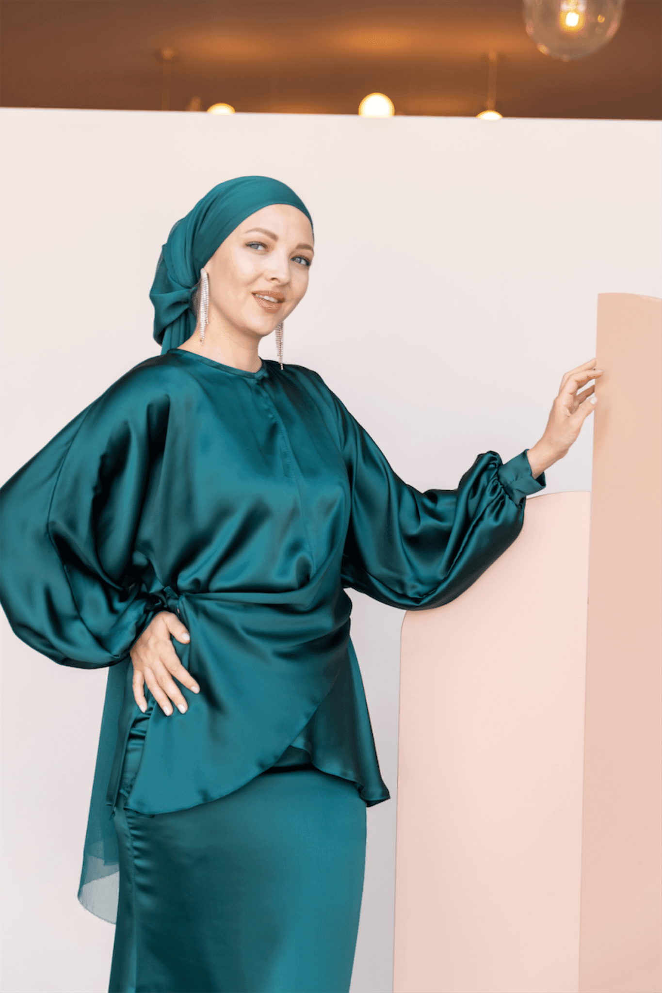 Felicita Hijab Evening Dress - Emerald Green