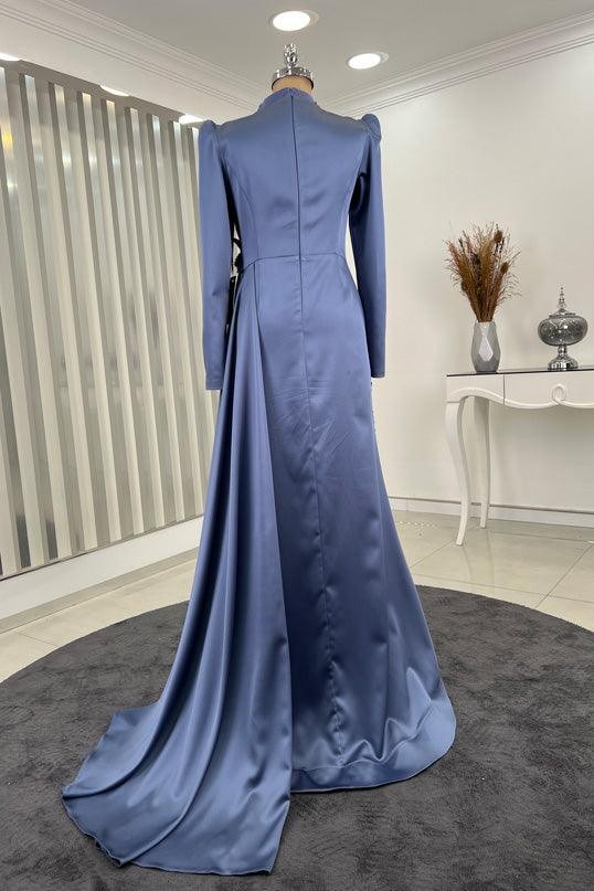Farah Hijab Evening Dress - Indigo