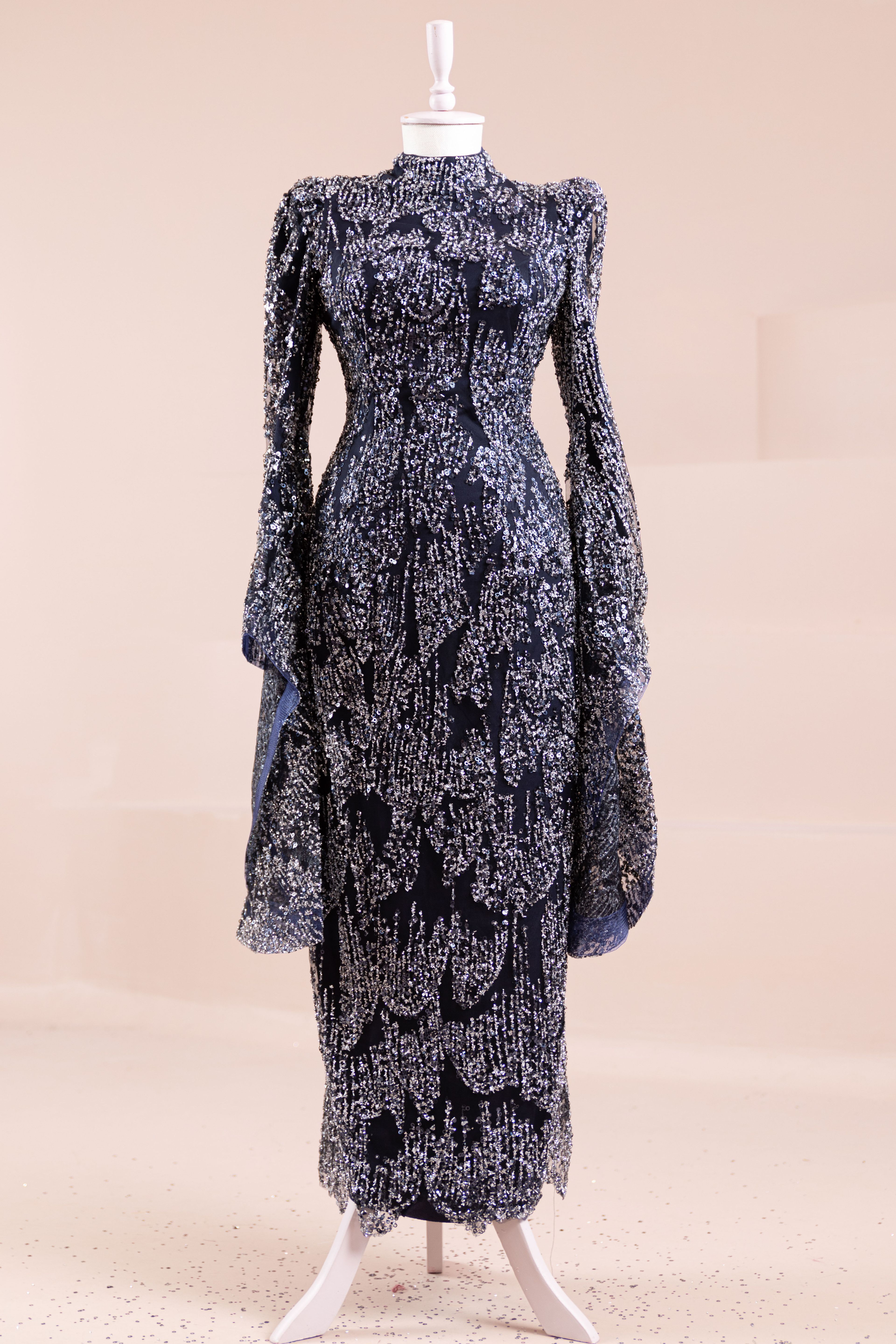 Nouria Tesettür Abiye - Navy Blue