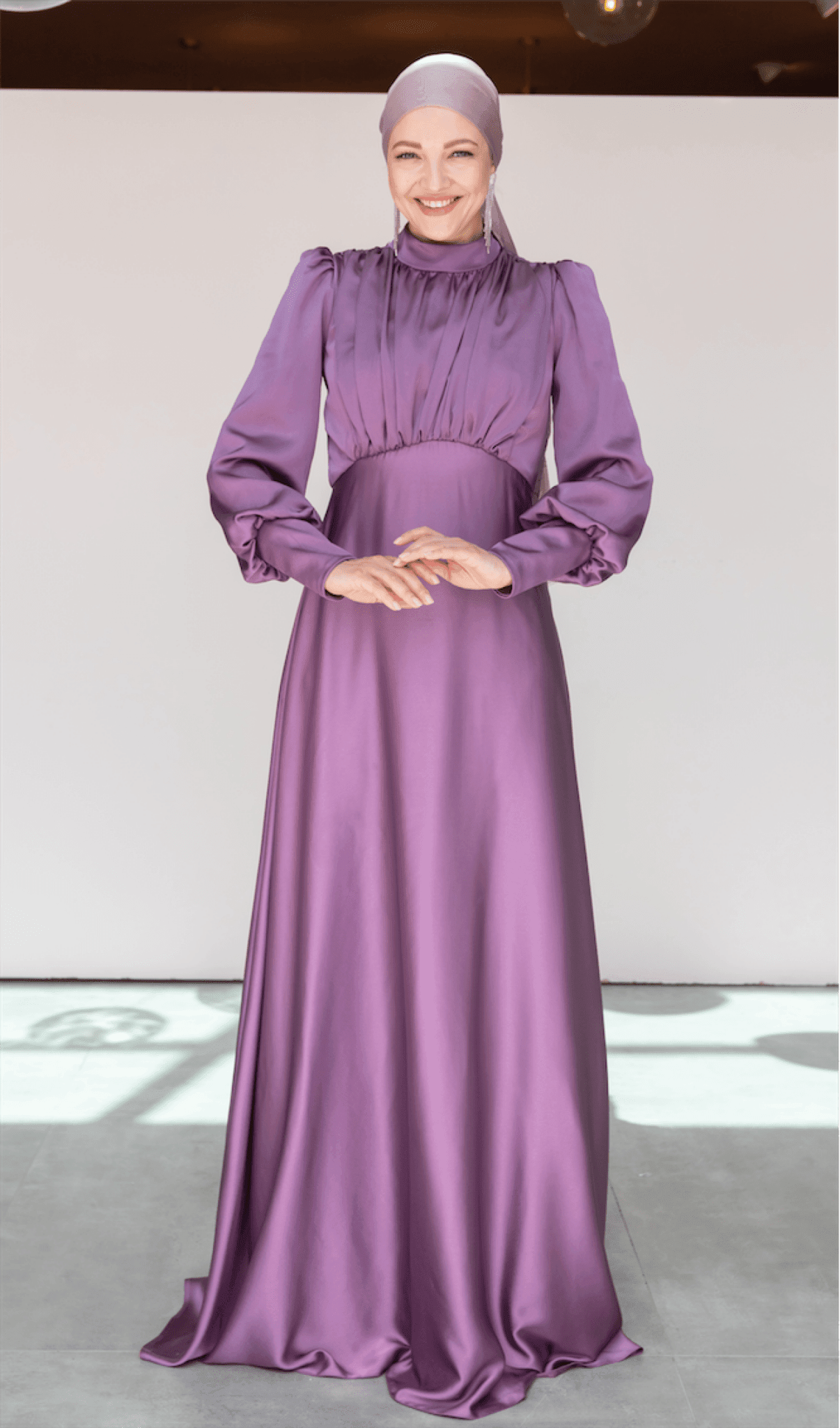 Dilay Hijab Evening Dress - Lilac