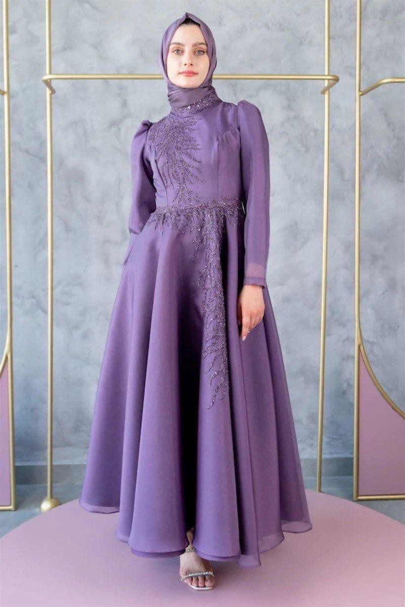 Mimoza Hijab Evening Dress - Lilac