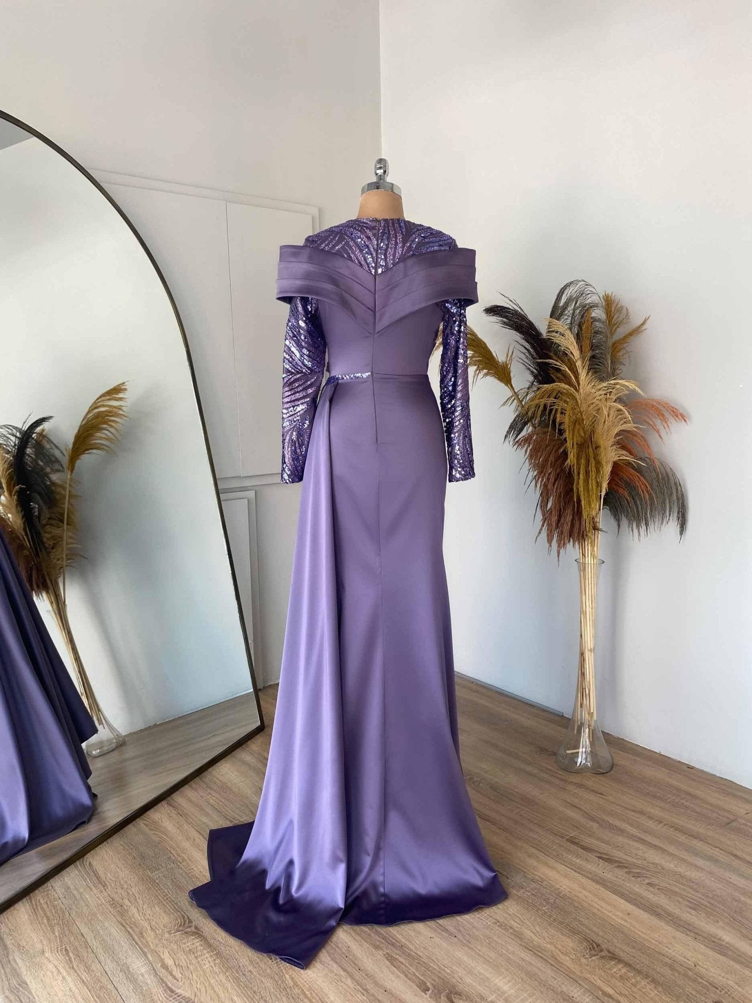 Hera Hijab Evening Dress - Lilac