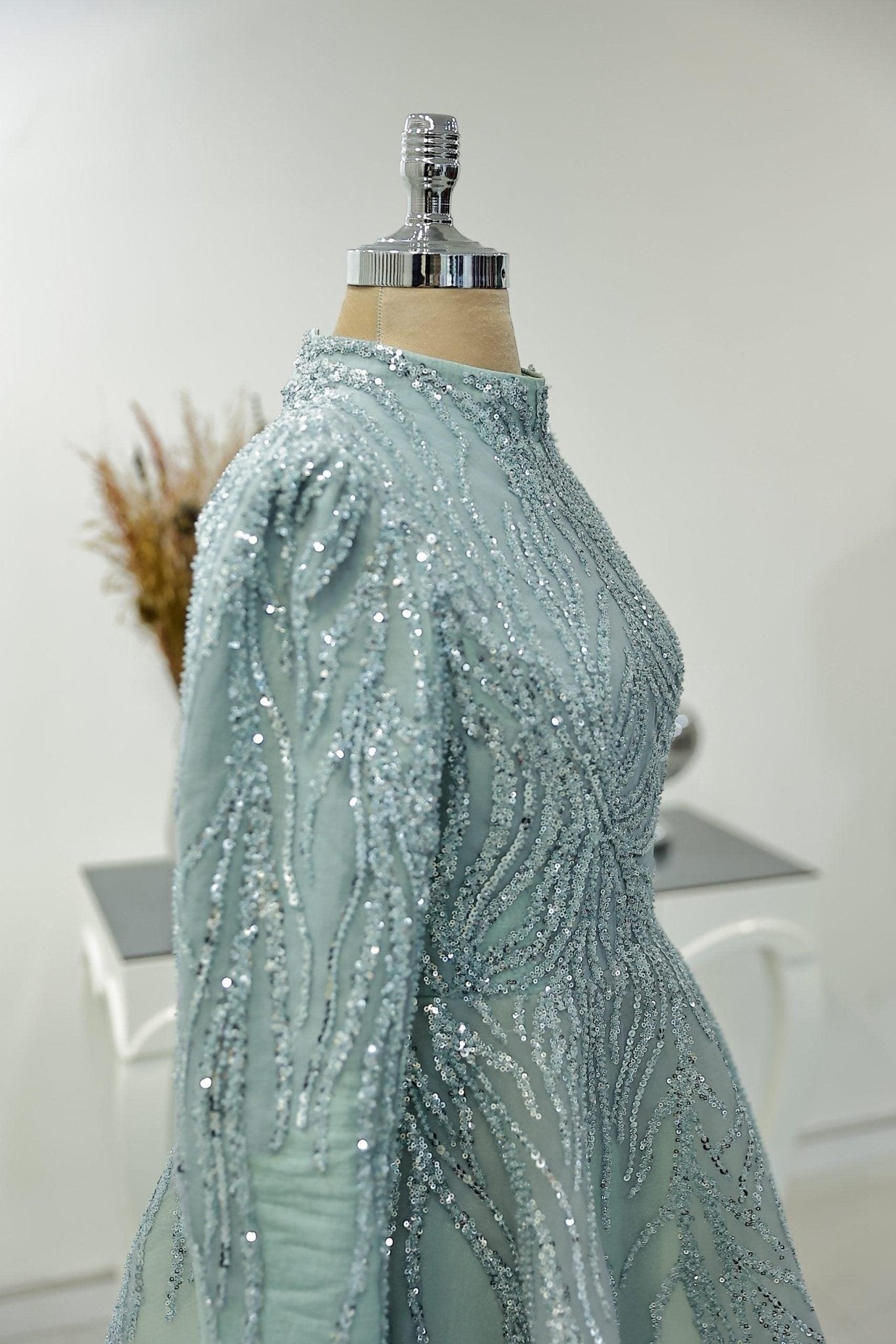 Venus Hijab Evening Dress - Mint