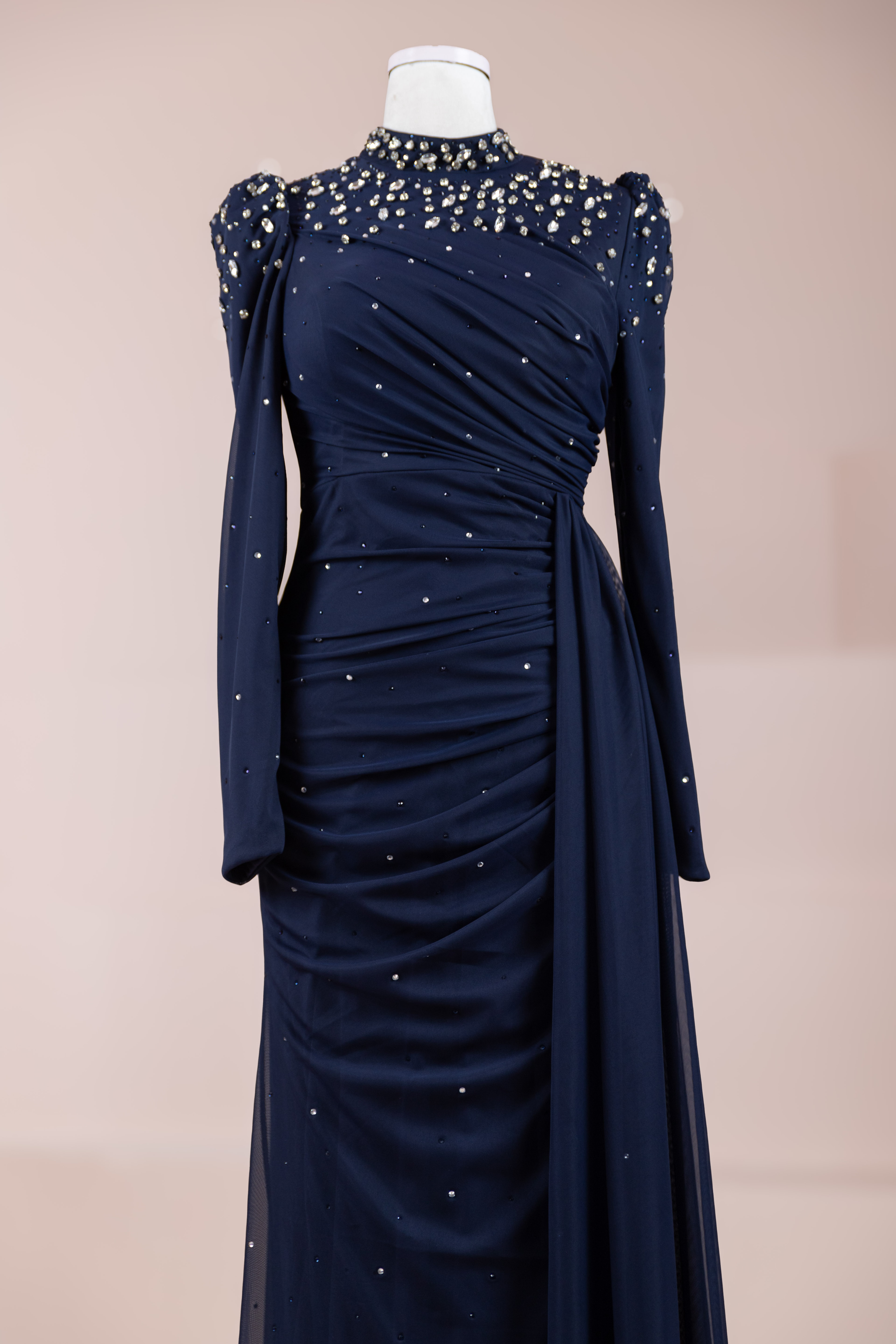 Aris Tesettür Abiye - Navy Blue