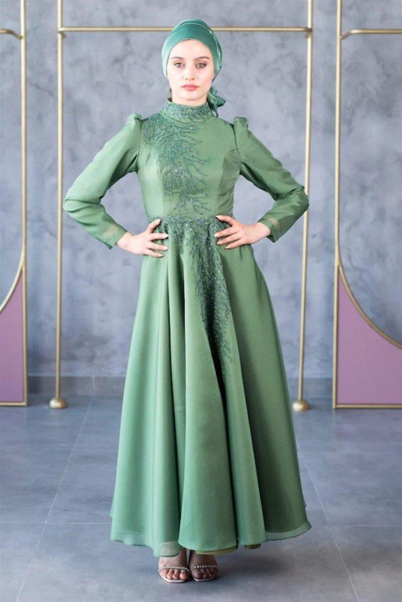 Mimoza Hijab Evening Dress - Green