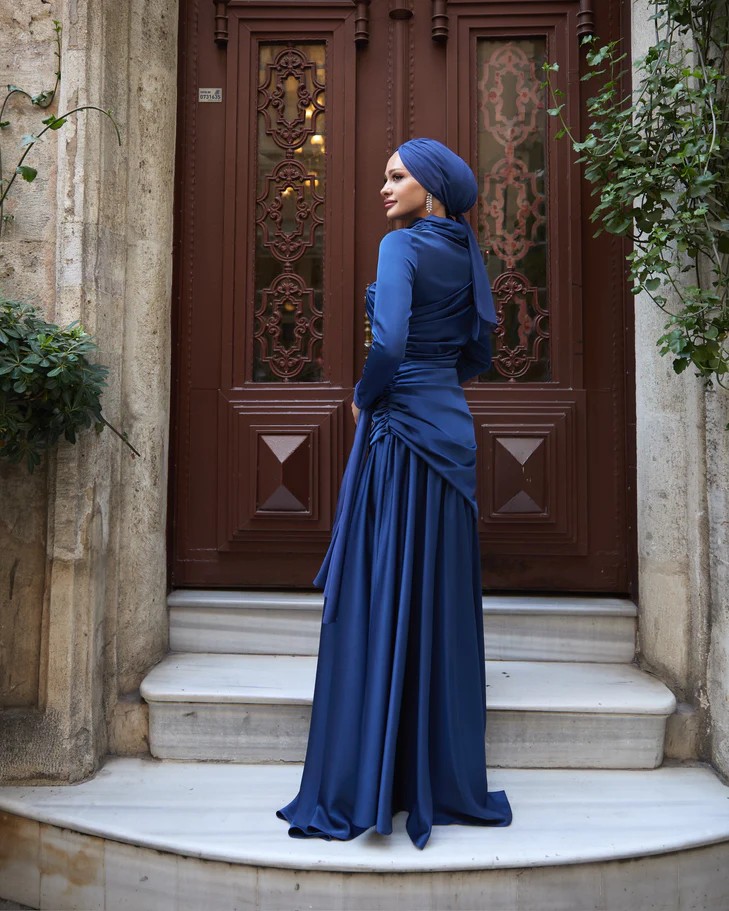 Gökçe Tesettür Abiye - Navy Blue