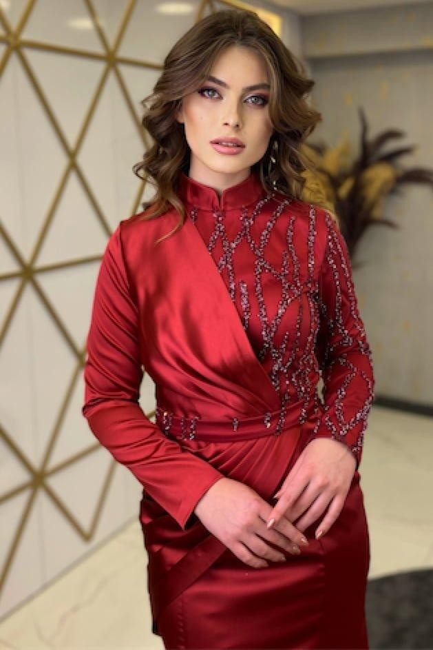 Sufa Hijab Abendkleid - Rot