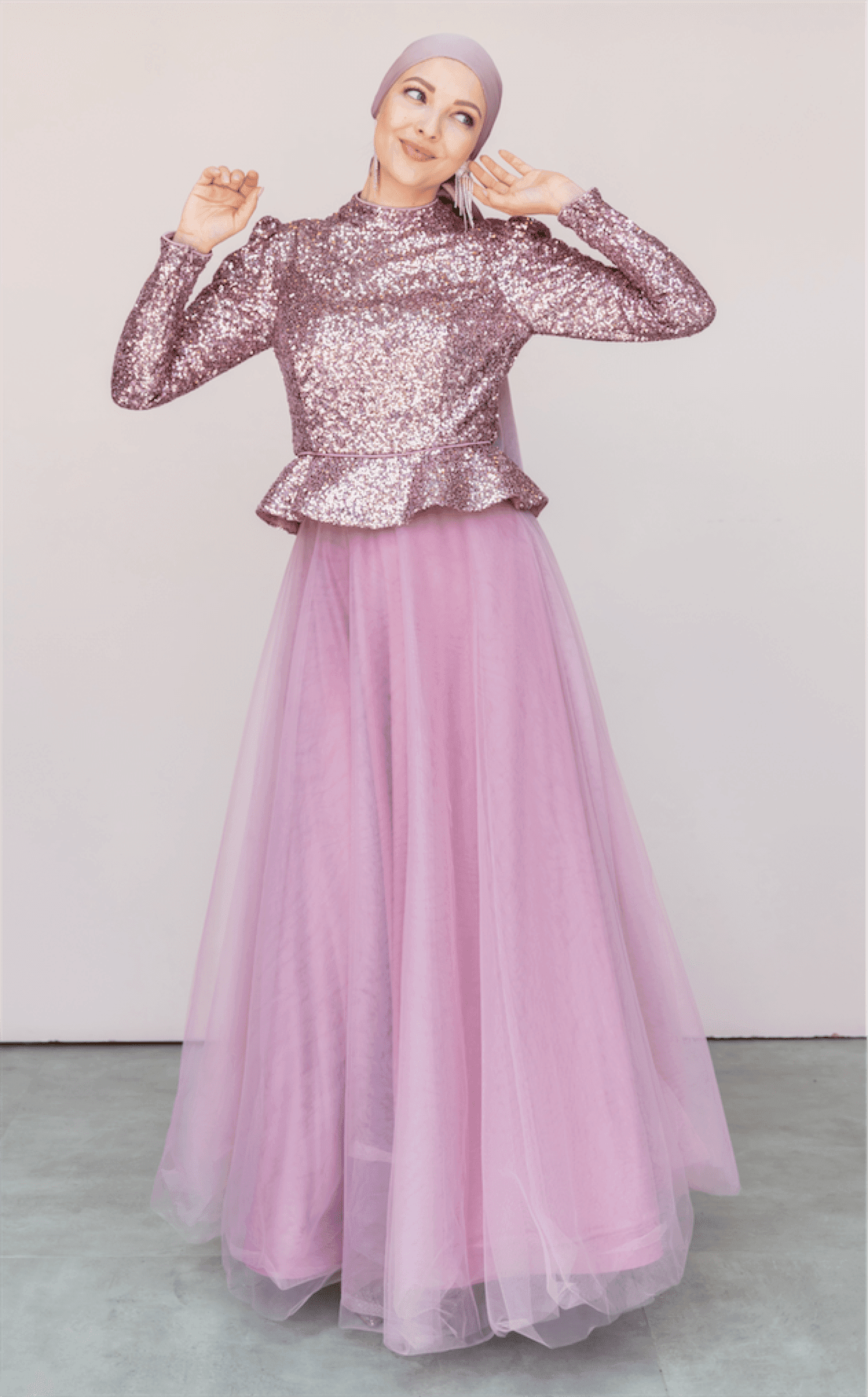 Sequin Peplum Jacket Tutu Skirt Suit Evening Dress - Pink