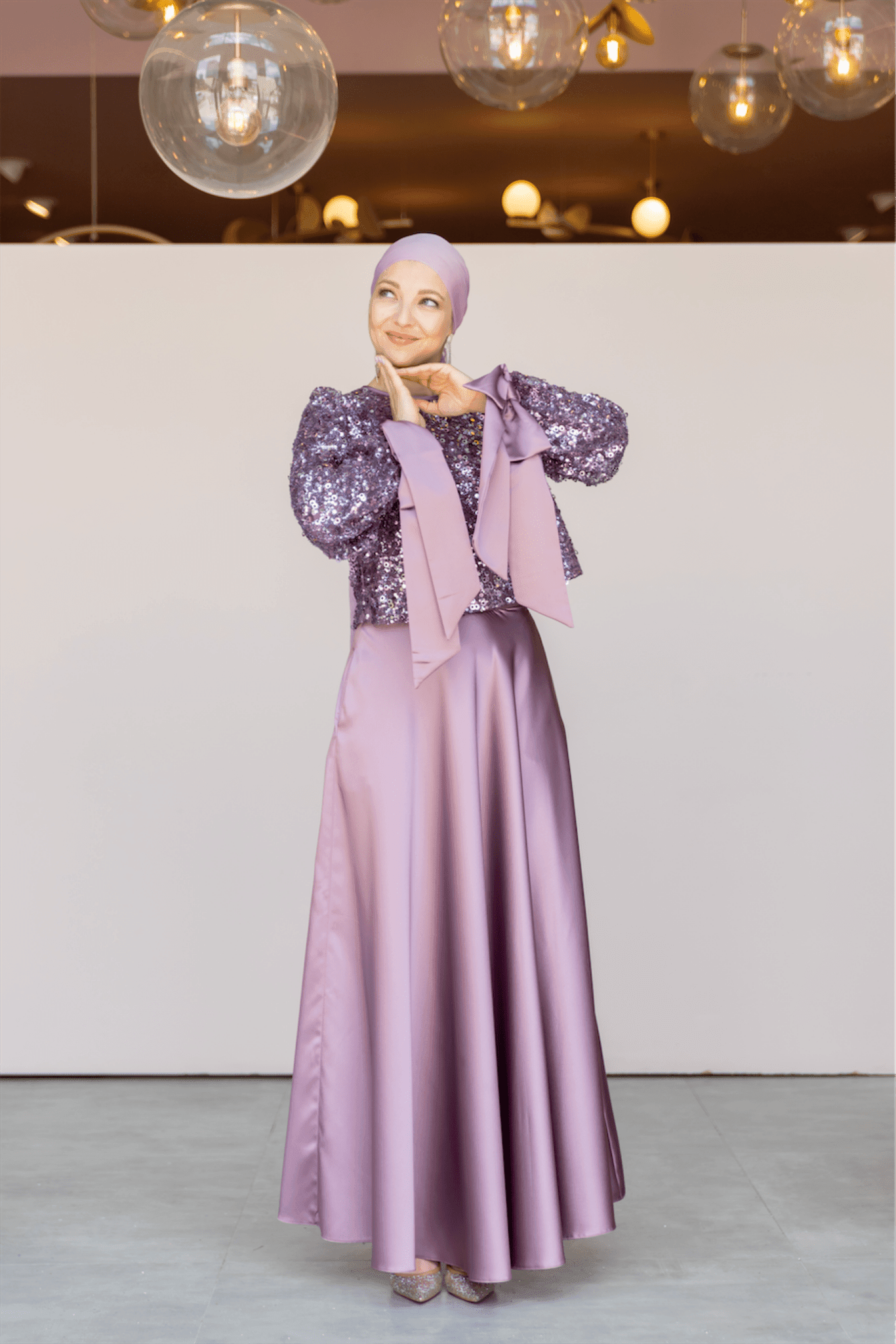 Ferce Hijab Evening Dress - Lilac