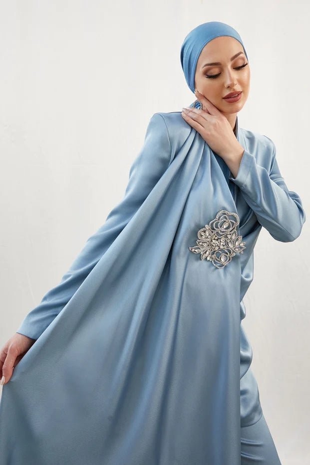 Duru Stone Baby Blue Hijab Suit