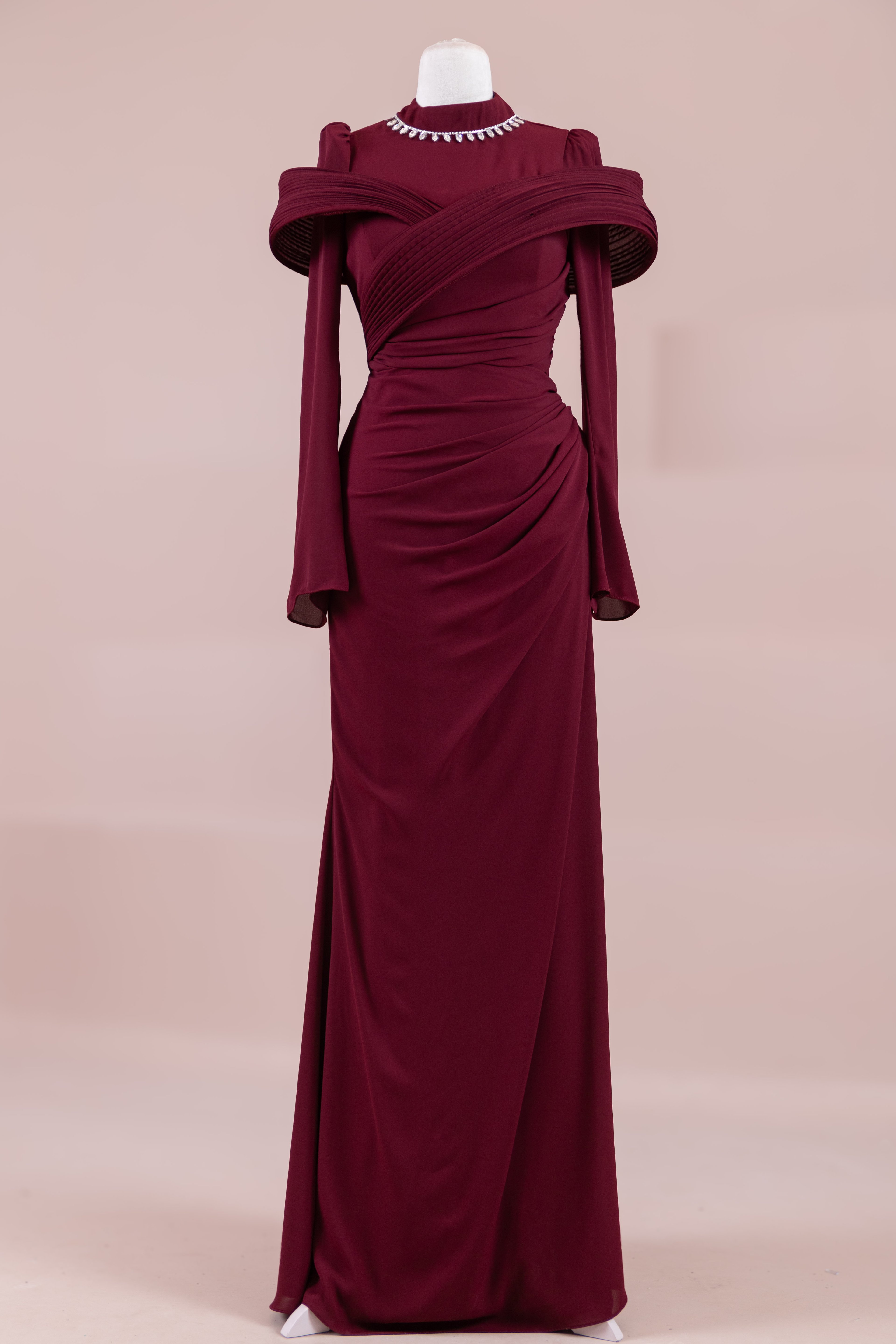 Charm Tesettür Abiye - BORDO
