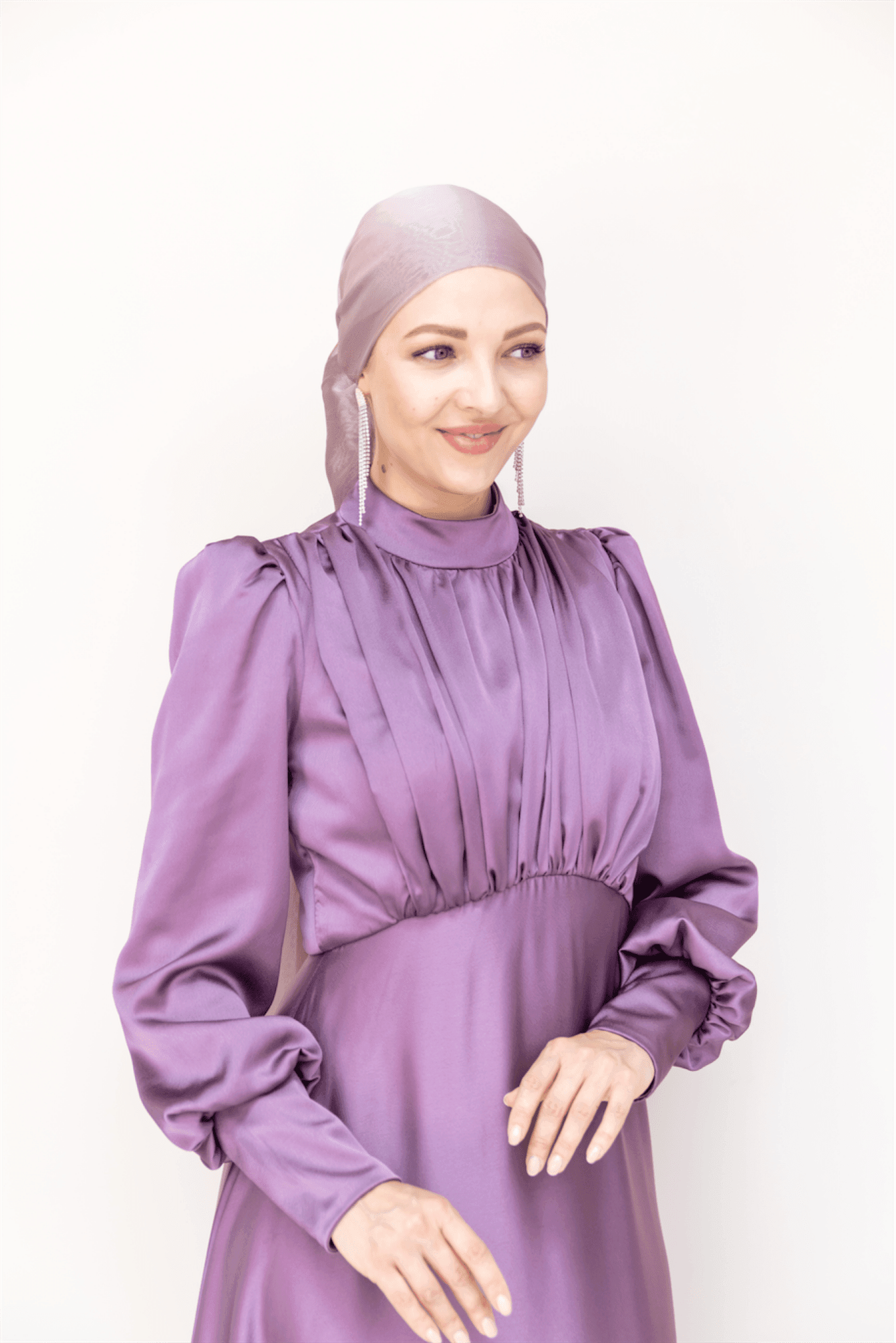 Dilay Hijab Evening Dress - Lilac