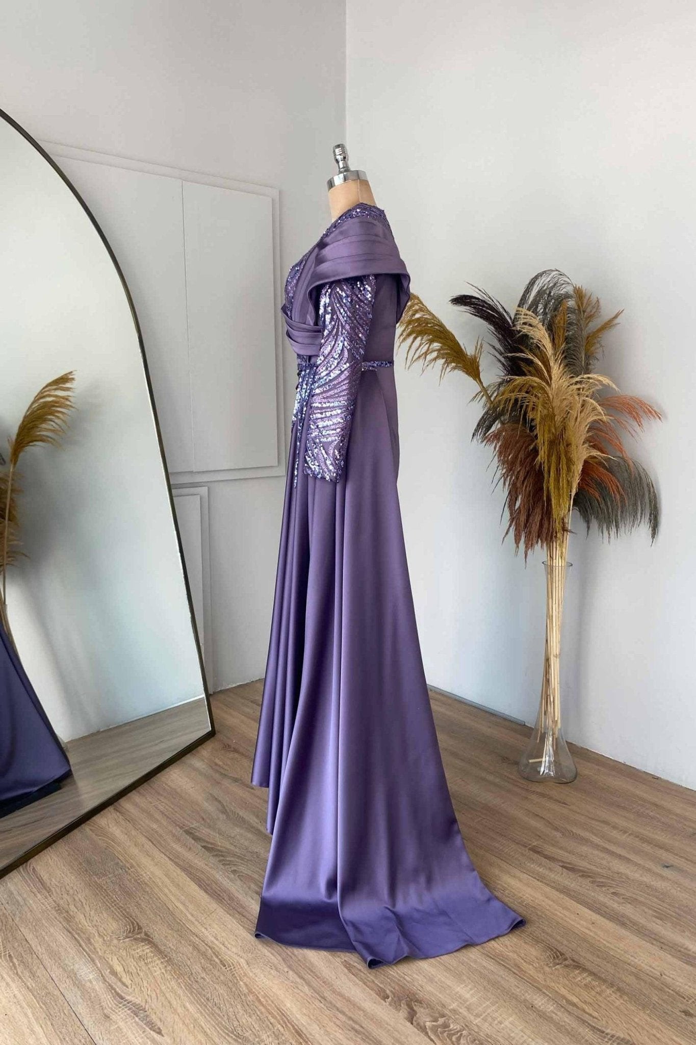Hera Hijab Evening Dress - Lilac