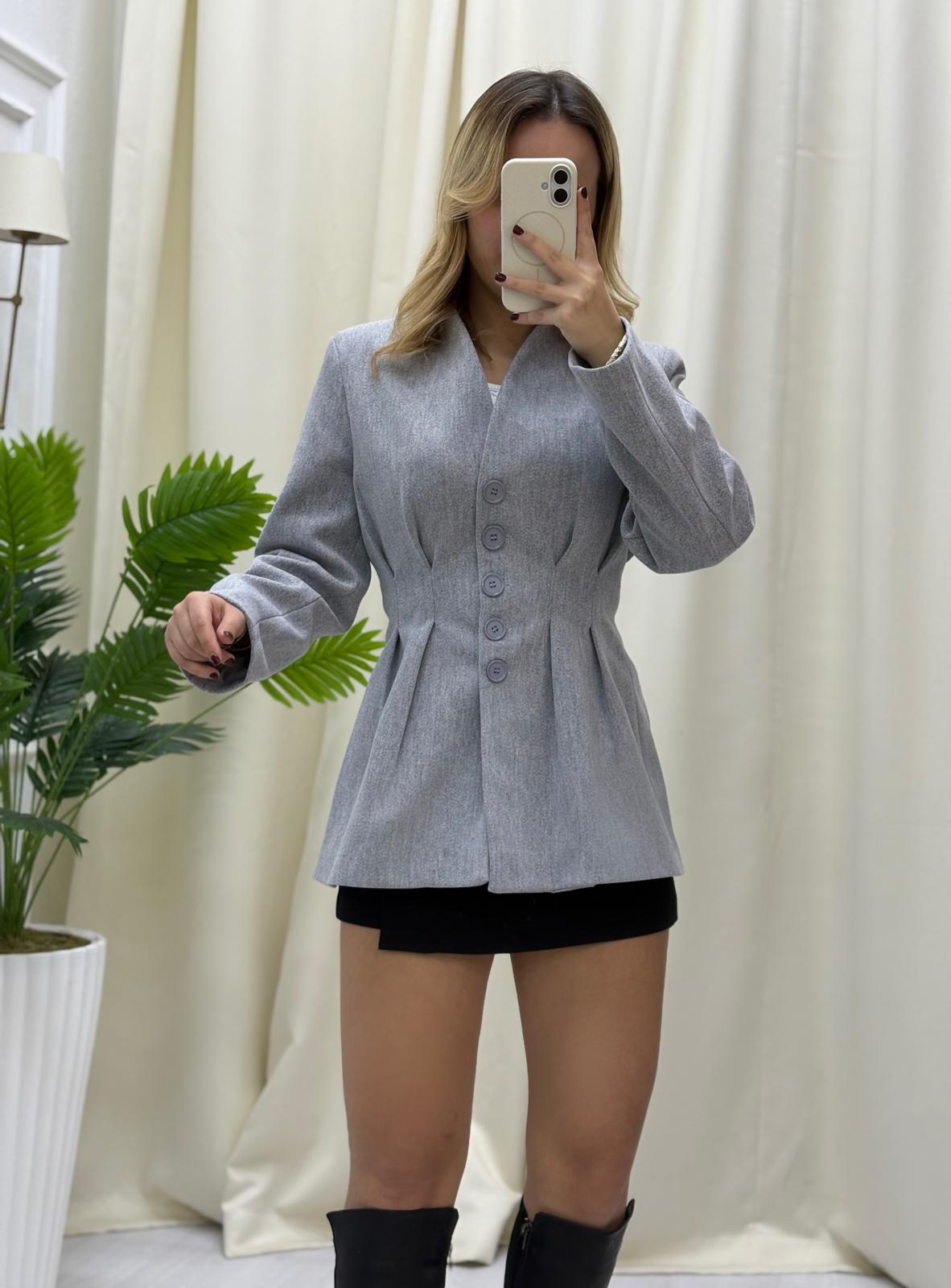 Düğmeli Kaşe Ceket