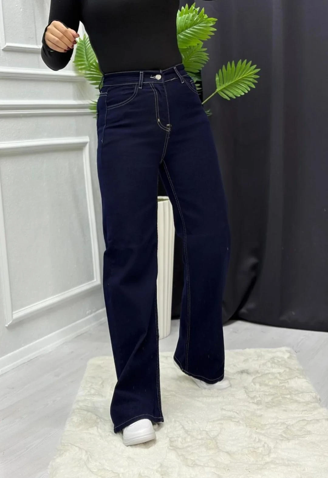 Koyu Lacivert Denim Pantolon