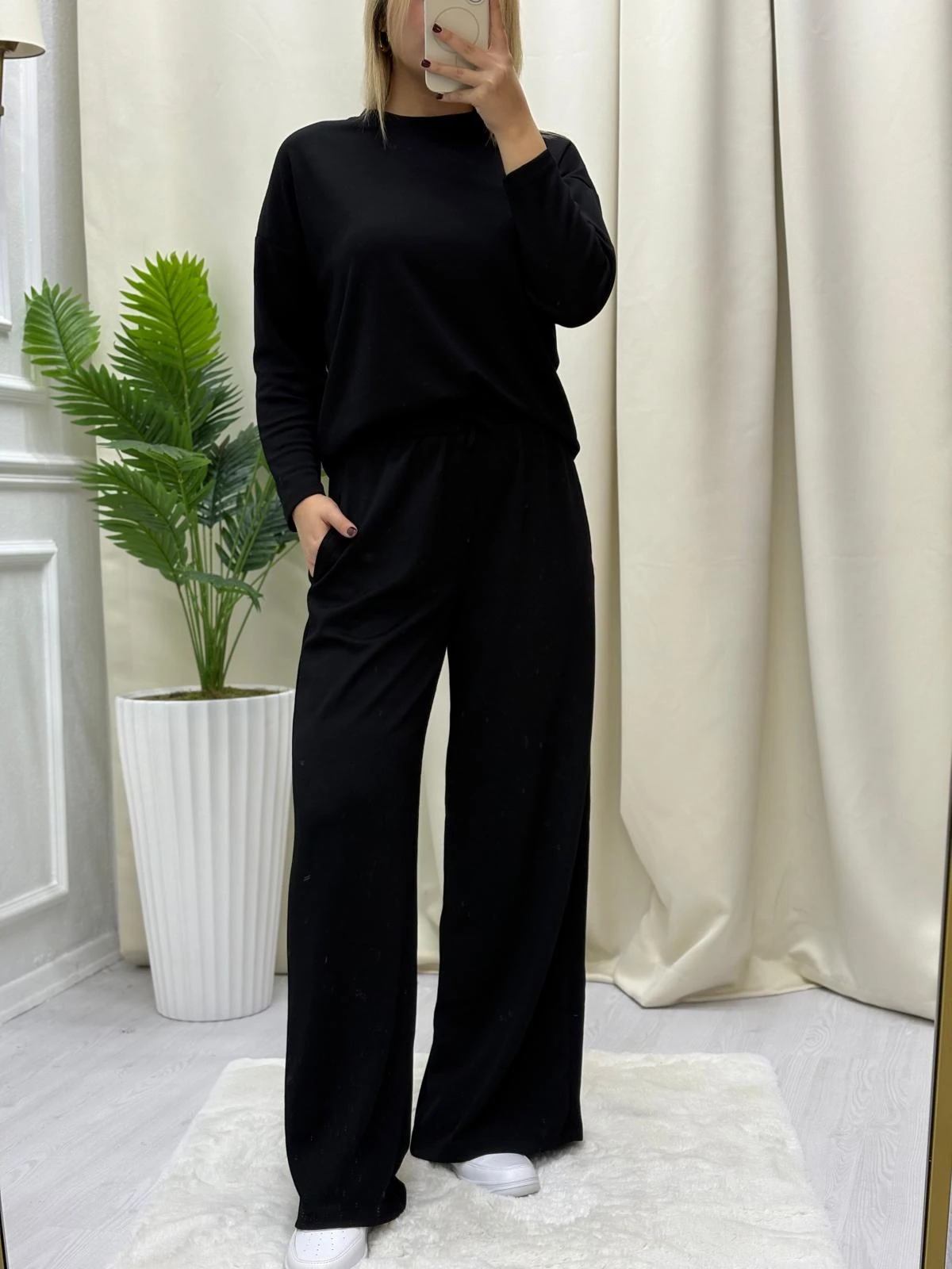 Modal Beli Lastikli Takım - SİYAH