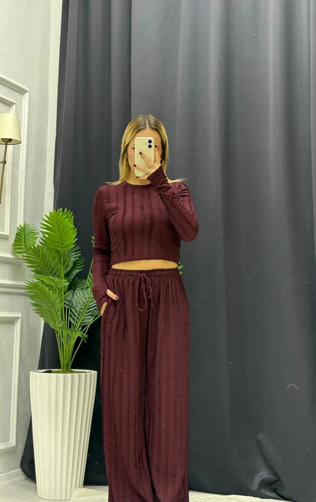 Parmak Geçmeli Gofre İkili Takım - MÜRDÜM