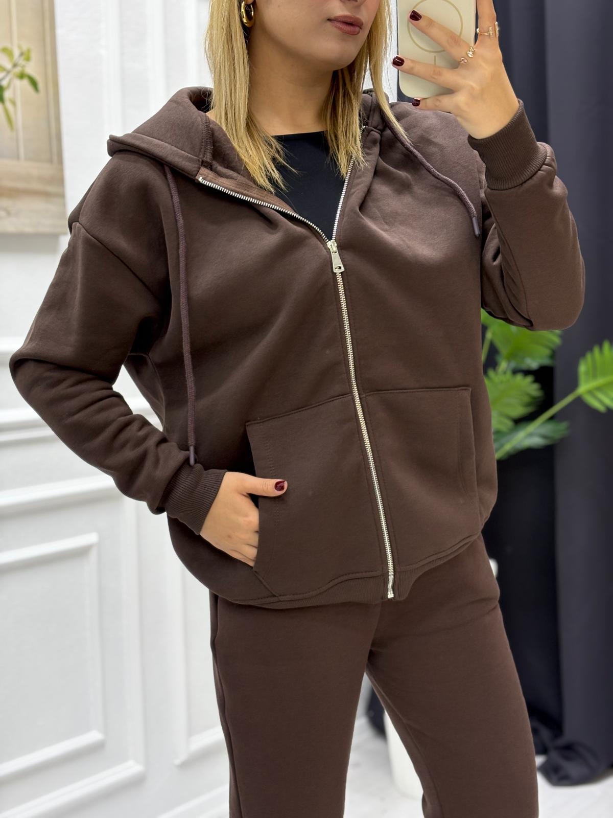 Fermuarlı Üç İplik Eşofman Takımı