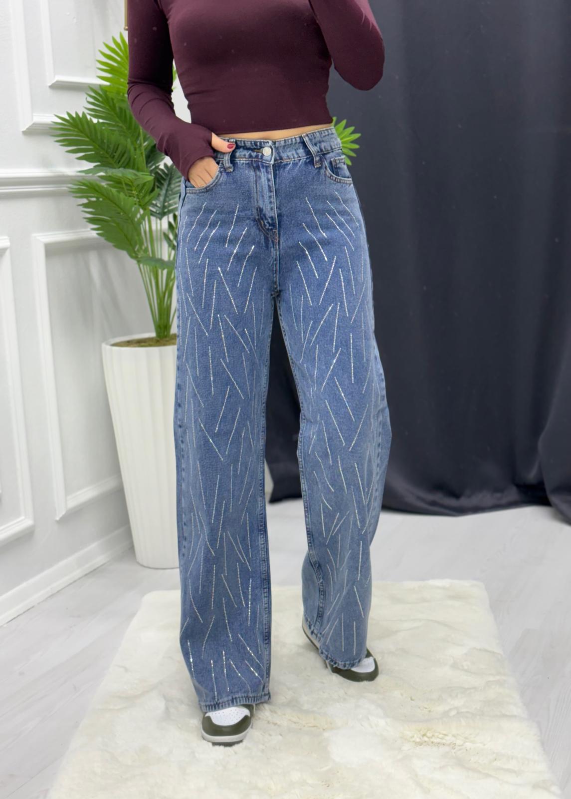 Şerit Taşlı  Jean Pantolon
