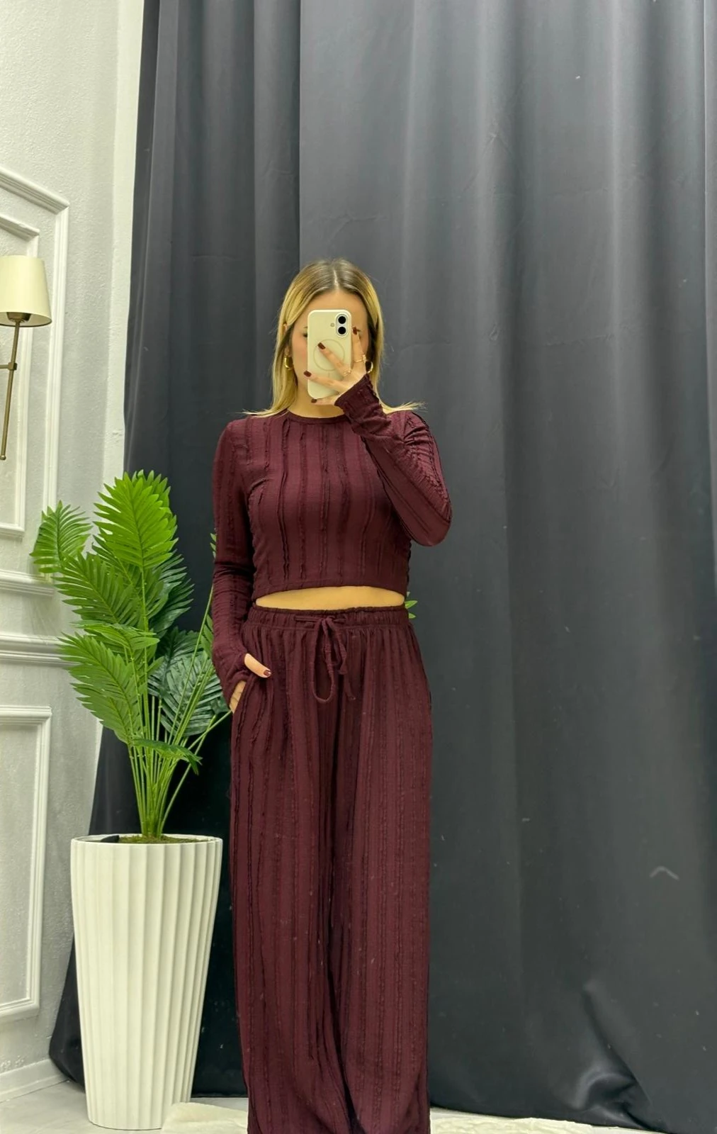 Parmak Geçmeli Gofre İkili Takım