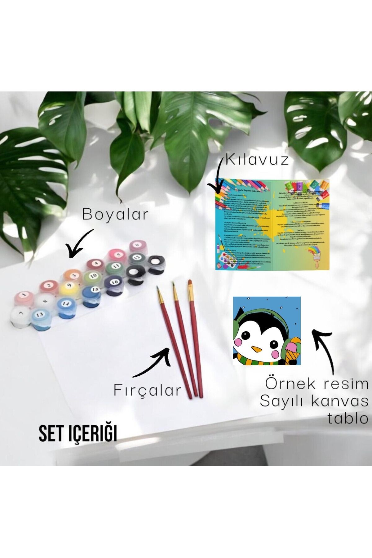 Sayılarla Boyama Minimalist Hobi Tablo Setleri Sevimli Penguen