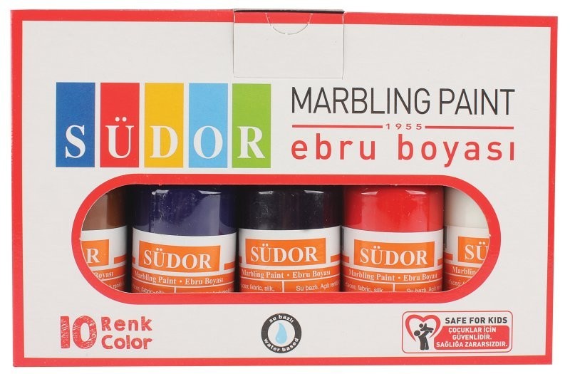 Südor Ebru Boyası Set 10x25 ml Damlalıklı