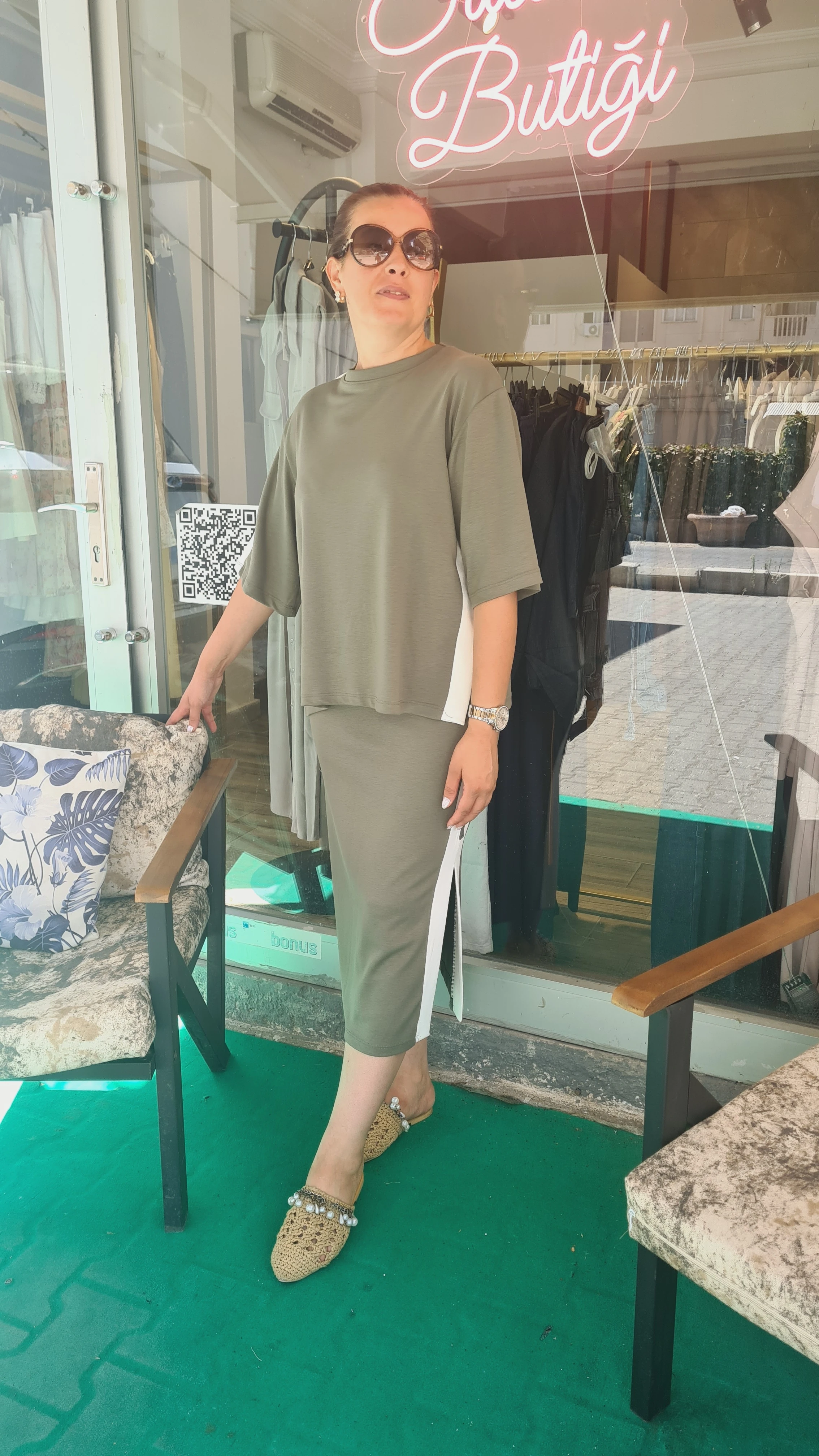 yeşil takım yanı şeritli 