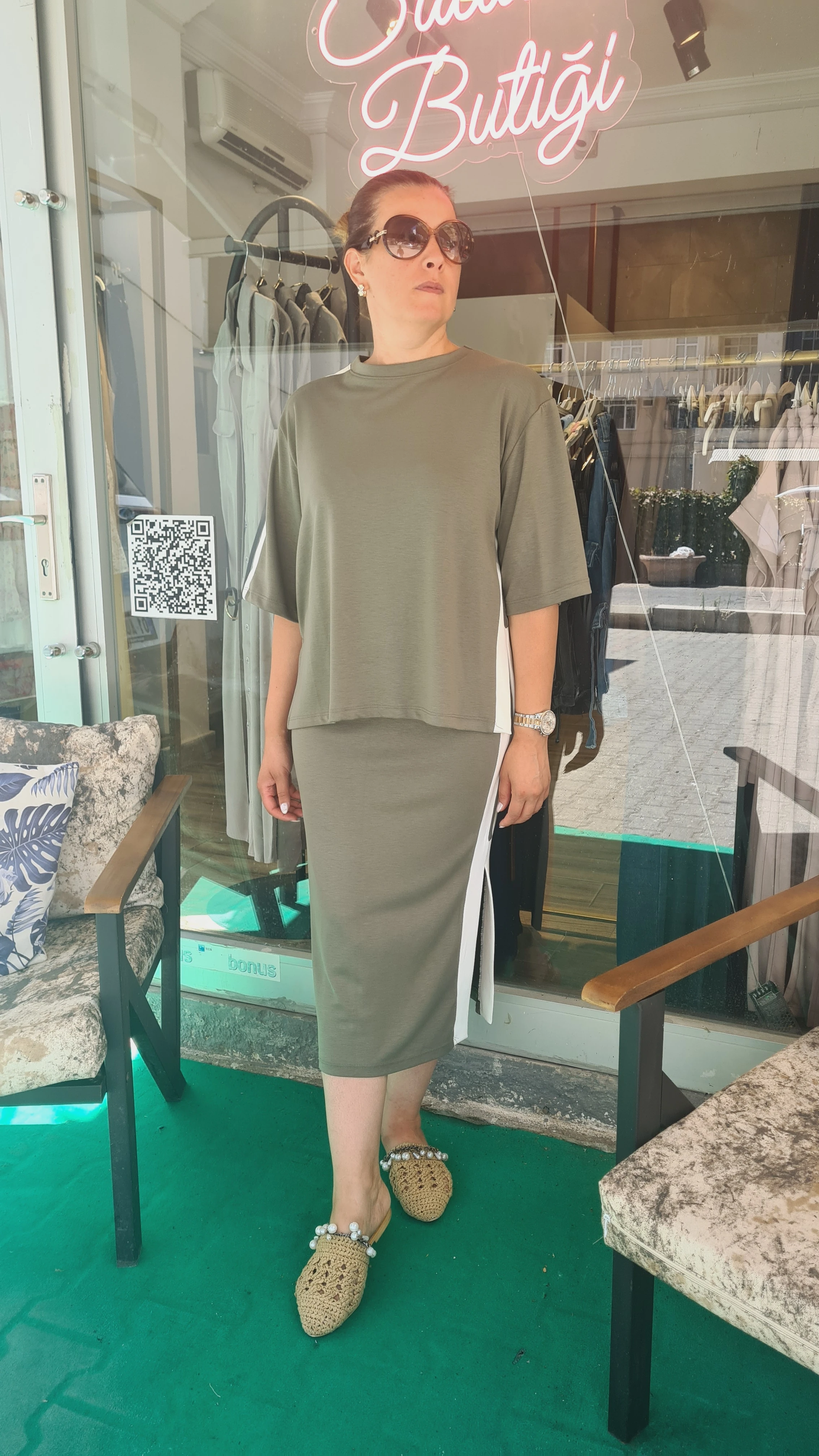 yeşil takım yanı şeritli 