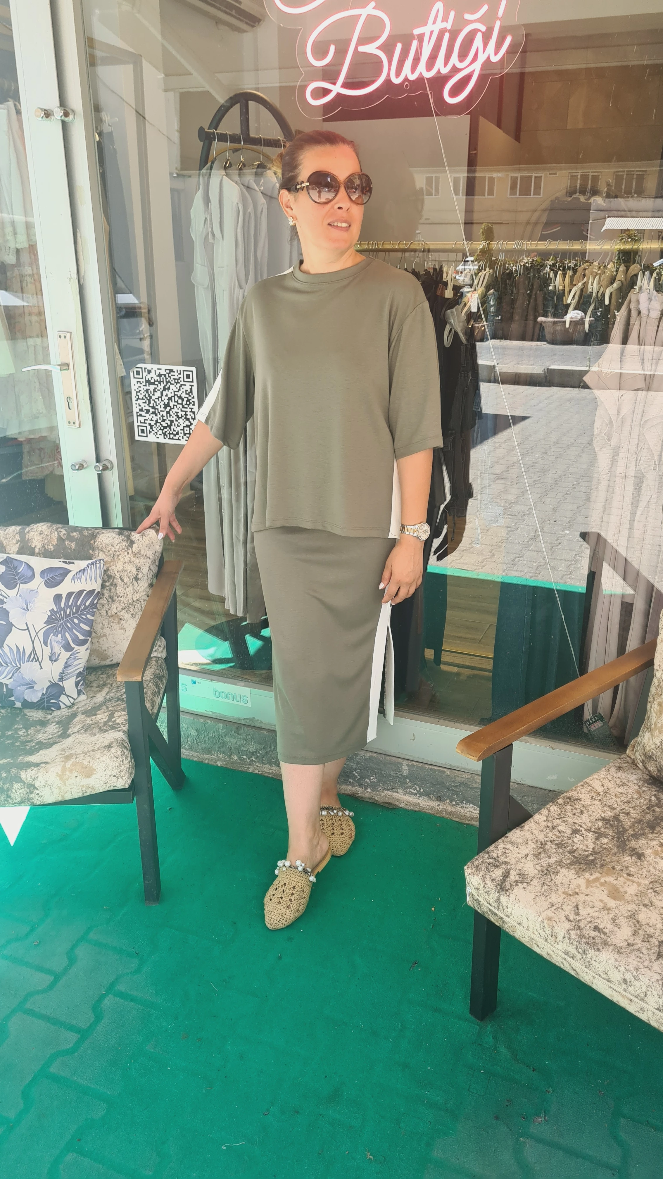 yeşil takım yanı şeritli 