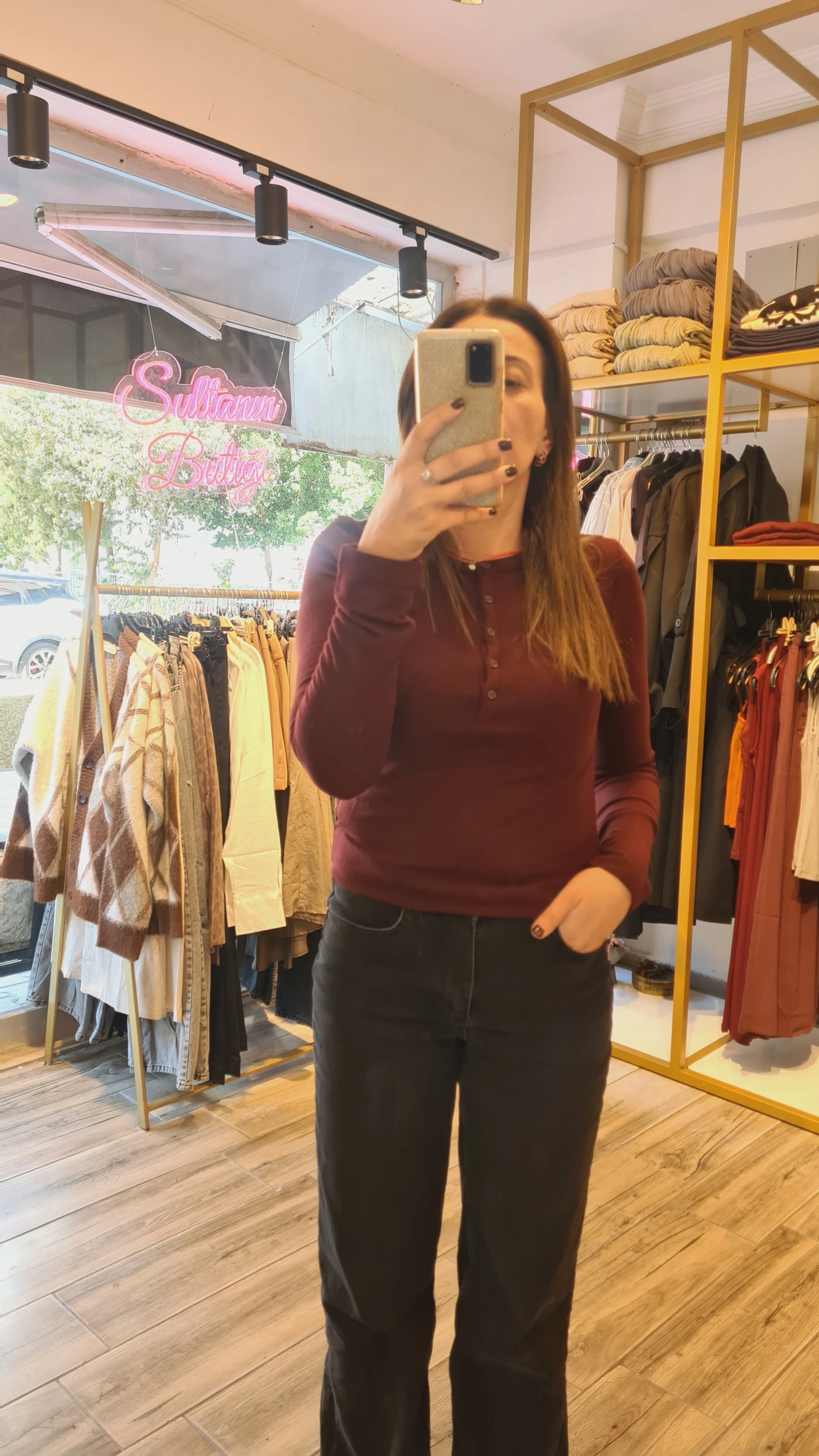 On kısmı dügmeli bluz 