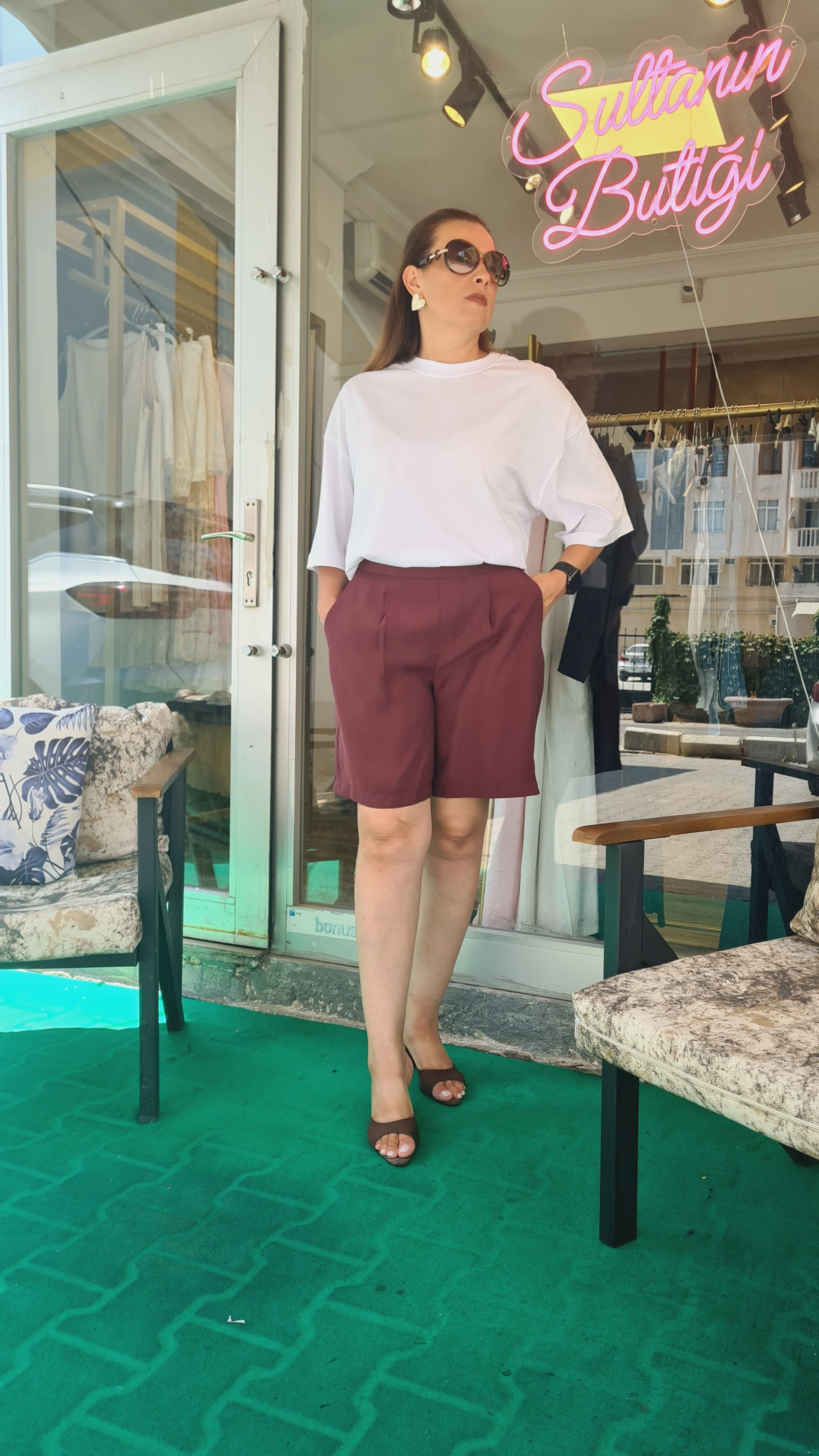 bordo şort 