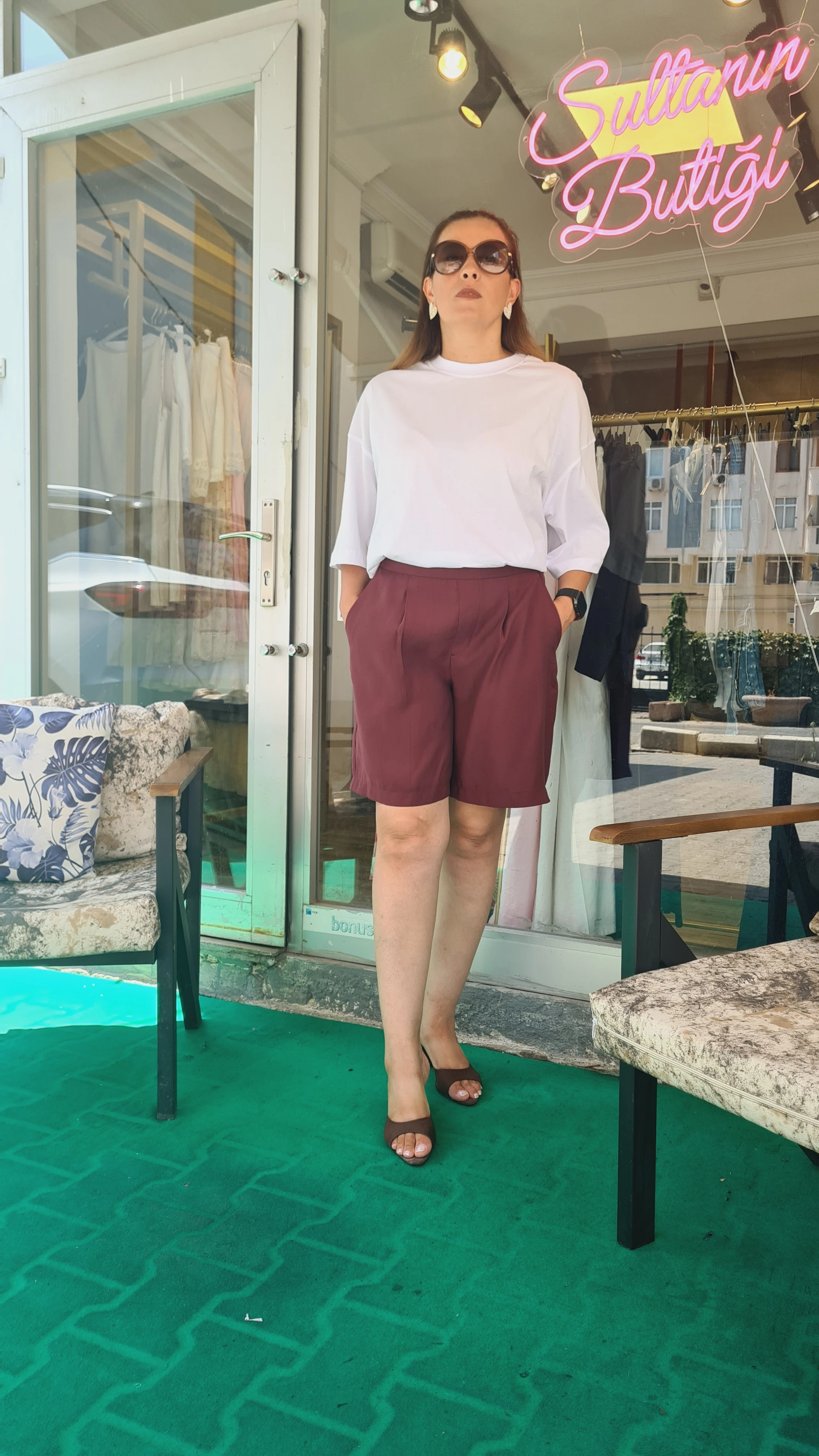 bordo şort 