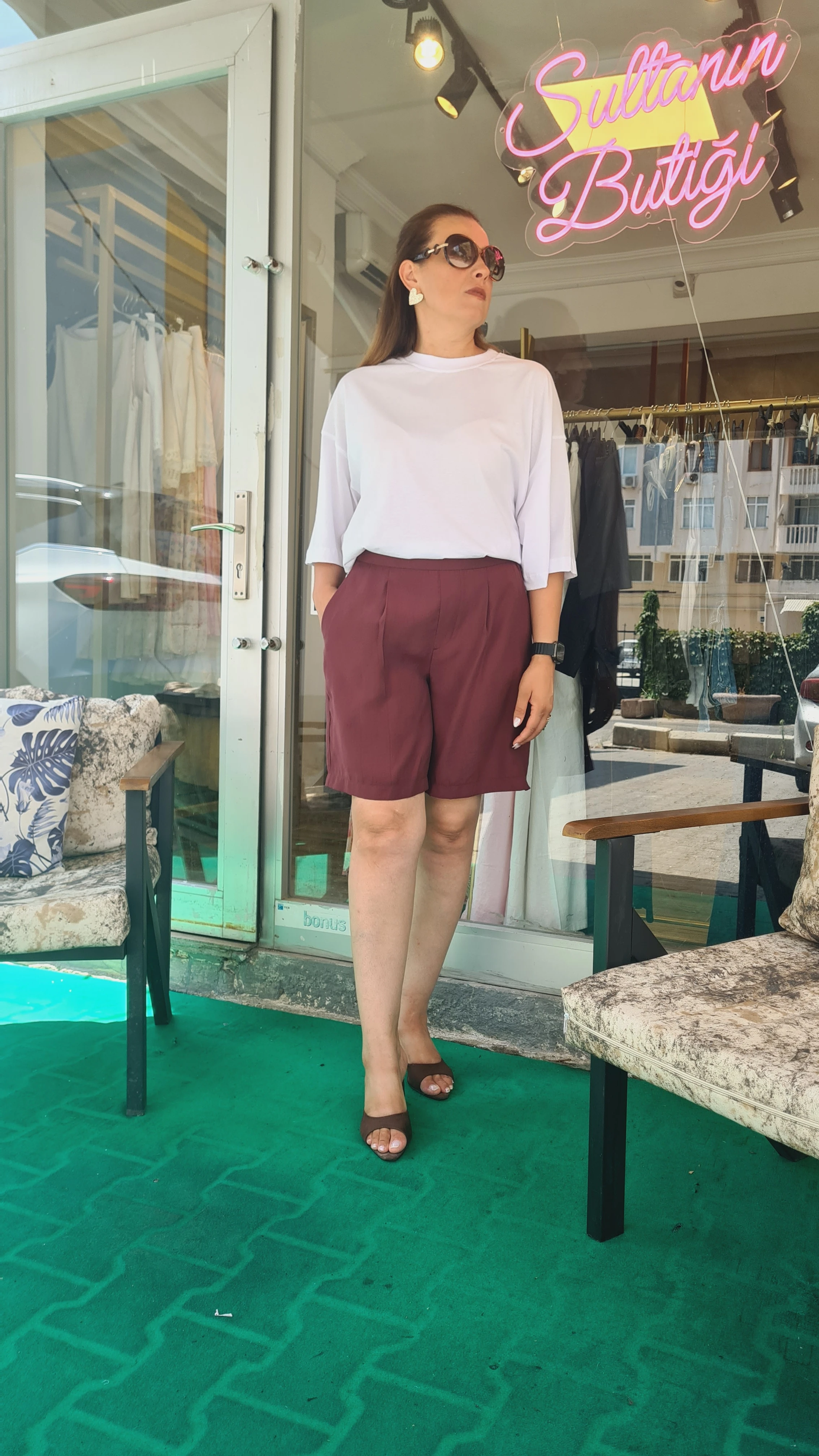 bordo şort 
