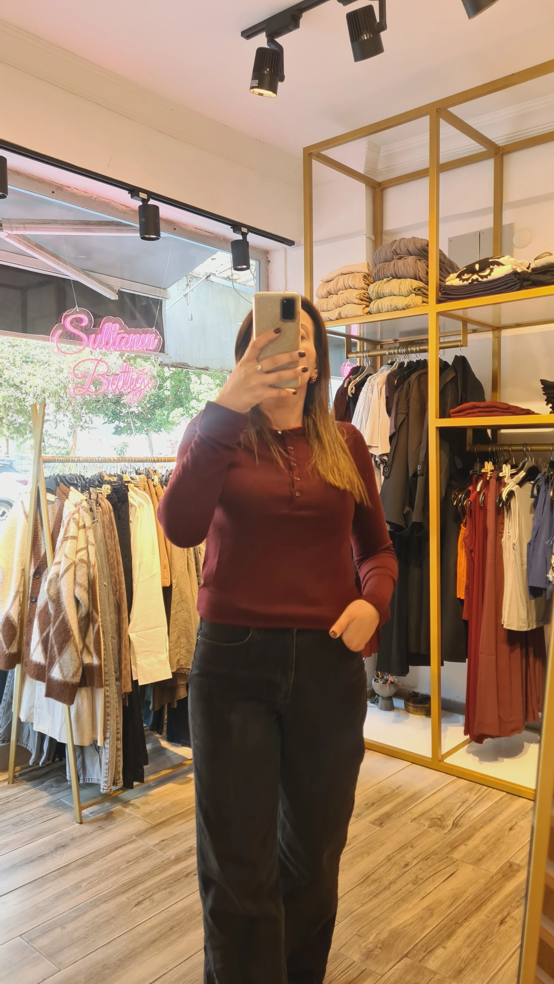 On kısmı dügmeli bluz 